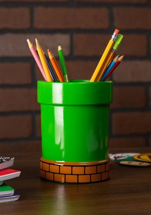 Super Mario Pipe Plant and Pen Pot