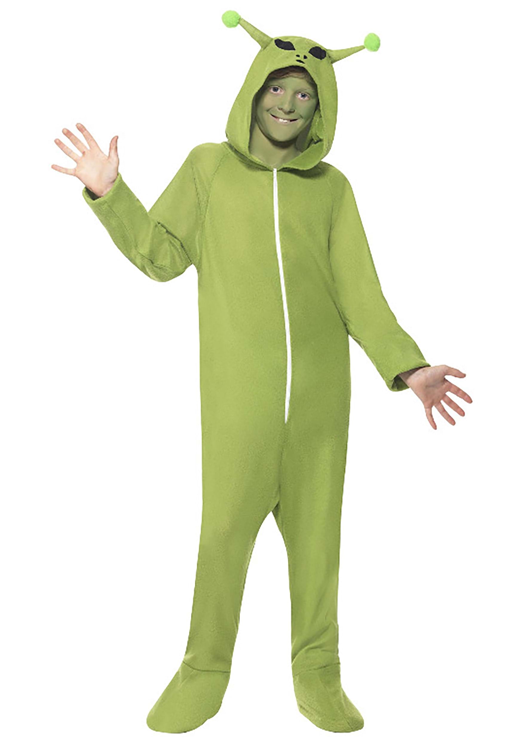 Green Alien Kids Jumpsuit Costume