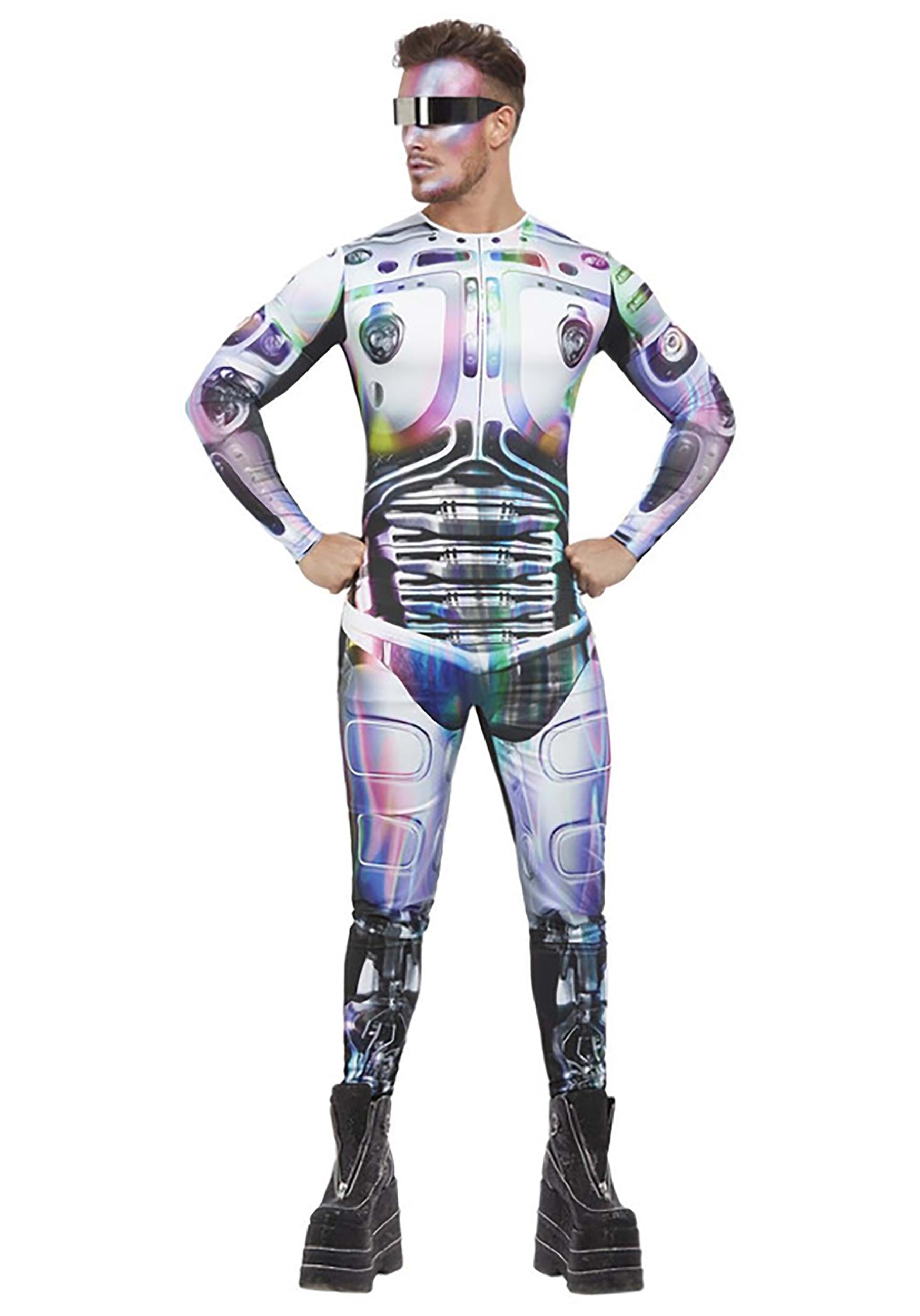 Metallic Cyber Alien Costume for Men