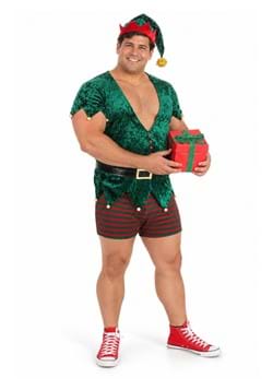 Plus Size Mens Sexy Christmas Elf Costume New Main