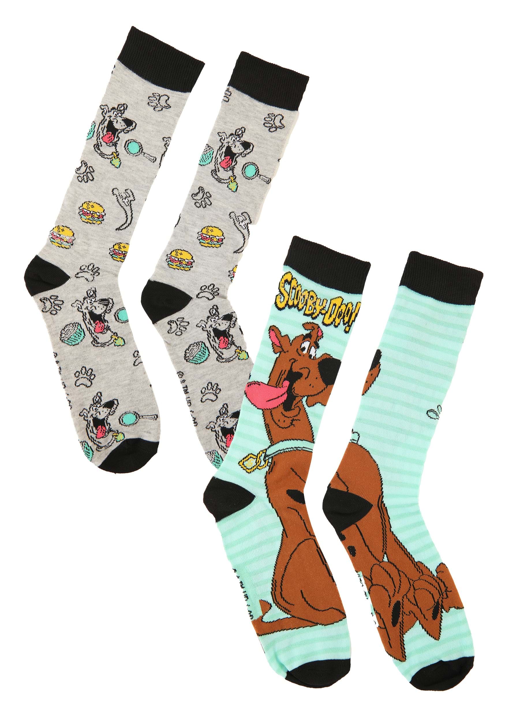 Mens Turquoise Scooby Snacks 2 Pack Casual Crew Socks