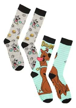 Turquoise Scooby Snacks Mens 2 Pack Casual Crew Socks