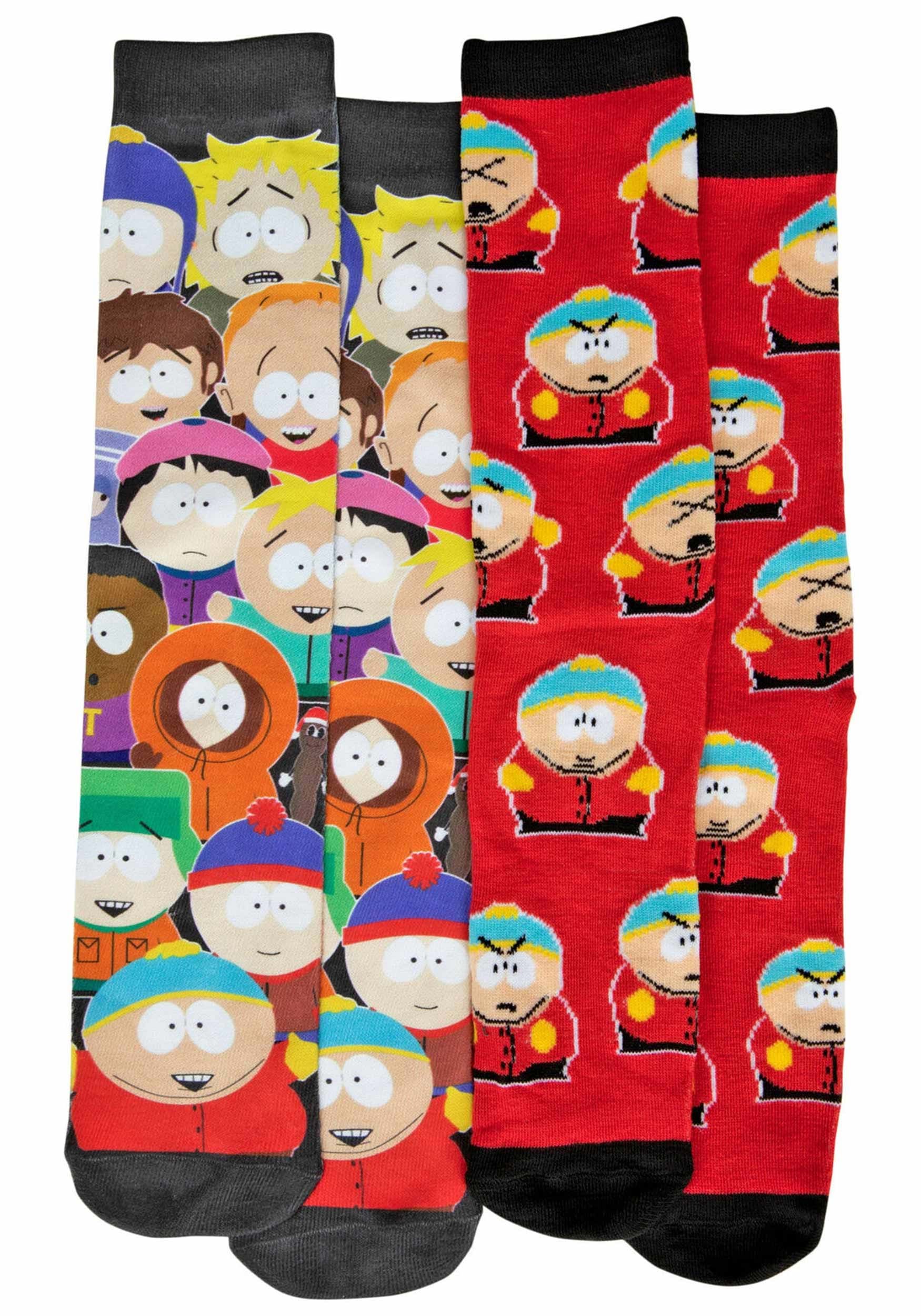 2 Pack South Park Cartman and Friends Photoreal Socks