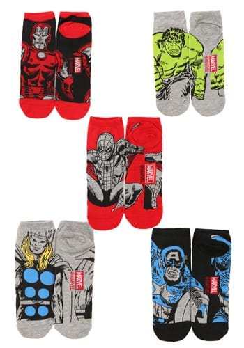 Mens Avengers 5pk Low Cut Socks