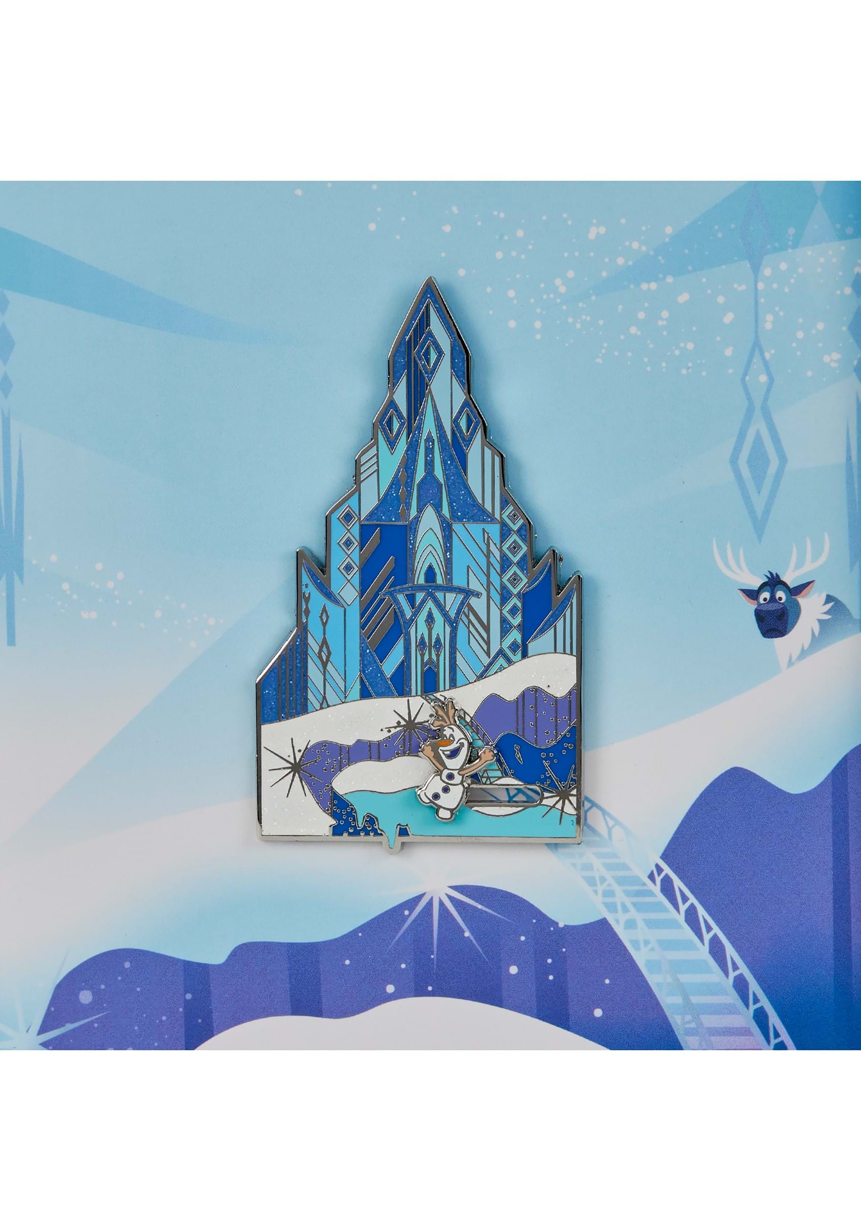 Disney Loungefly Frozen Elsa Glitter Blue Ice Queen Dress Enamel Trading Pin 