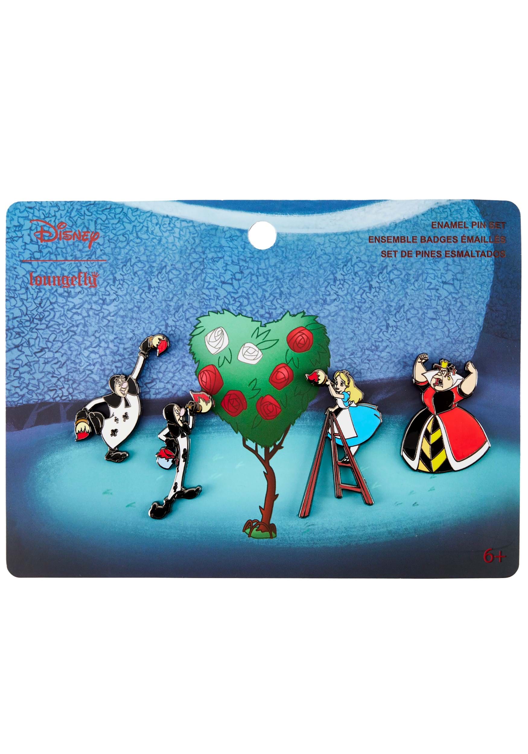Loungefly Disney Alice In Wonderland Paint the Roses Red Enamel Pin Set