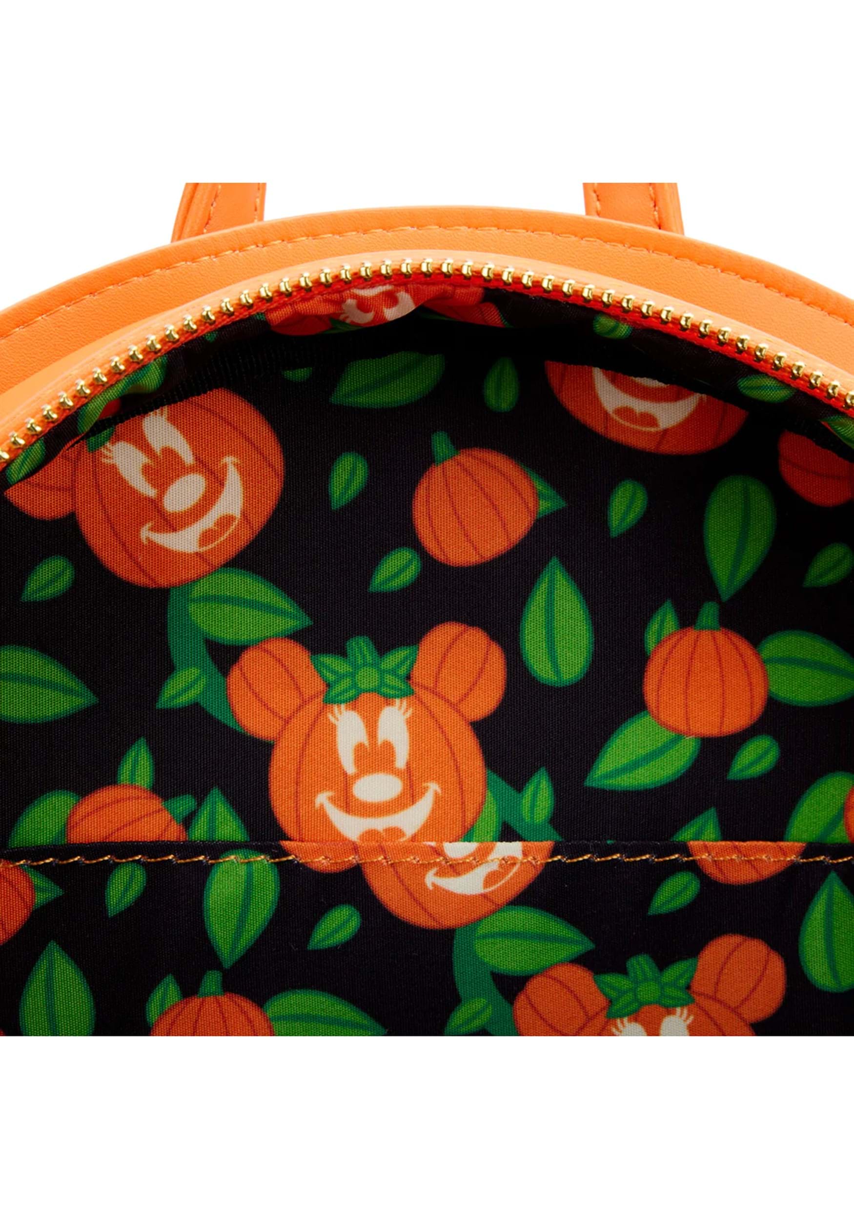 Disney Loungefly Glow Face Minnie Pumpkin Mini Backpack