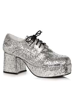 Mens Silver Glitter Platform Shoes