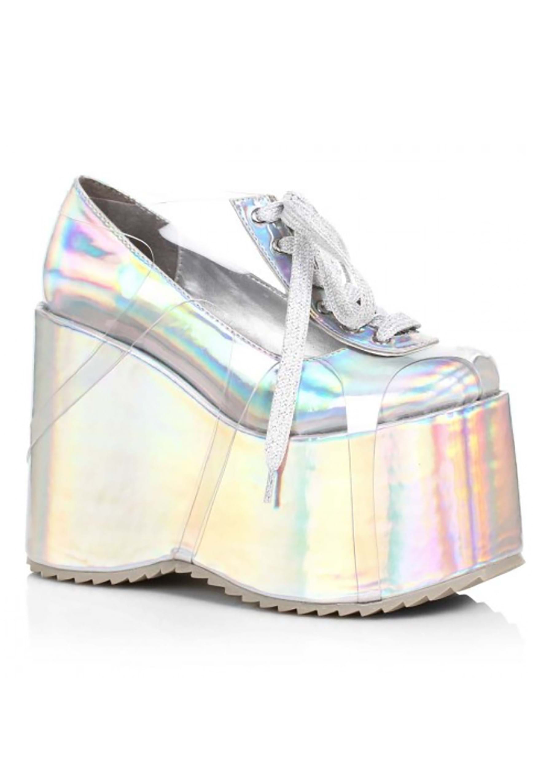 Womens Hologram Platform Shoes