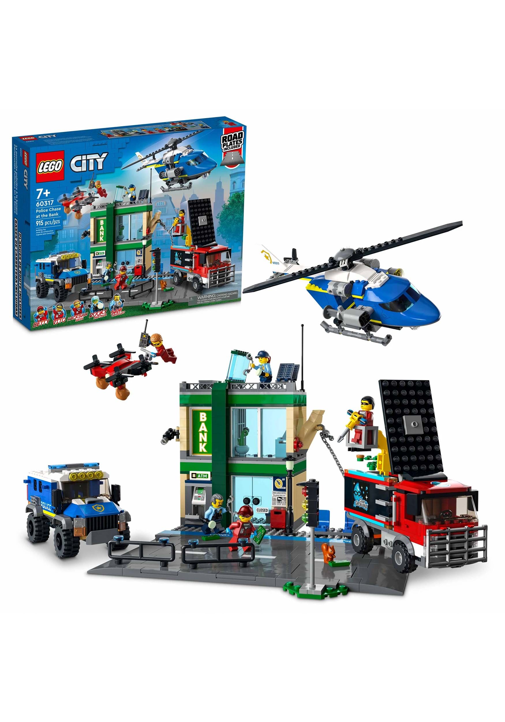 opzettelijk nogmaals paars LEGO City Police Chase at the Bank Building Kit