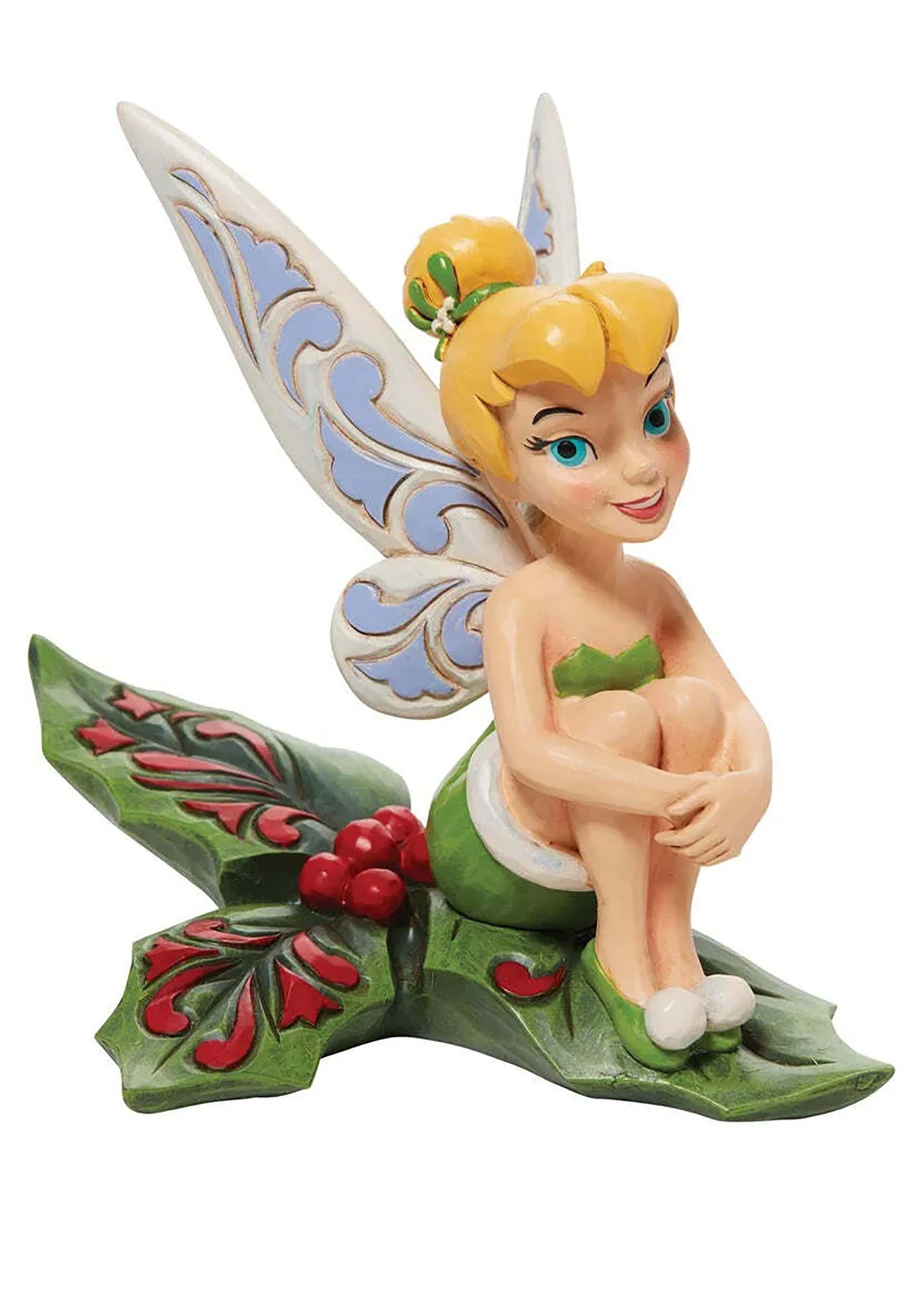 Jim Shore Tinker Bell Sitting on Holly Figure