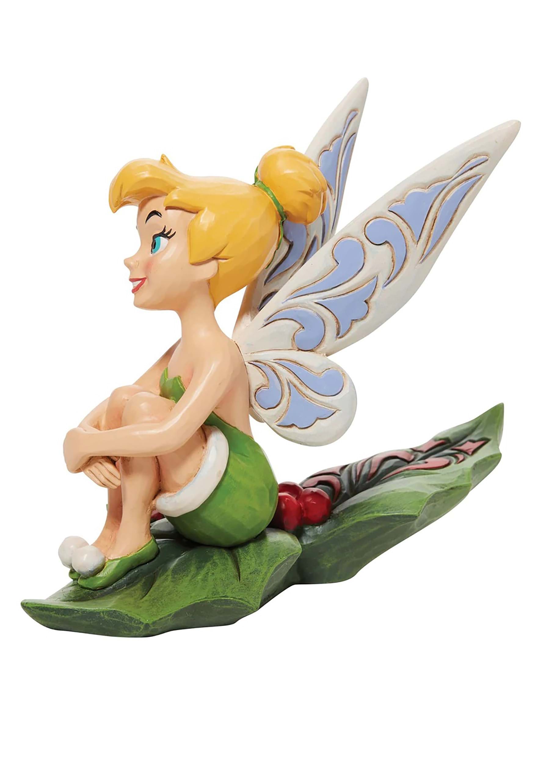 Jim Shore Tinker Bell Sitting On Holly Figure