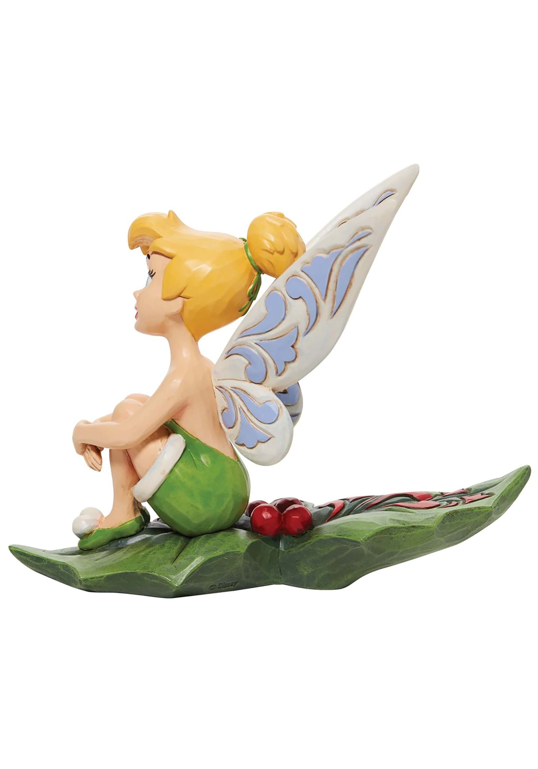 Jim Shore Tinker Bell Sitting On Holly Figure