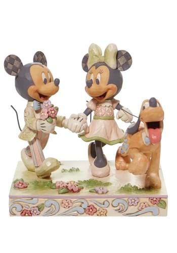 White Woodland Mickey & Minnie Statue