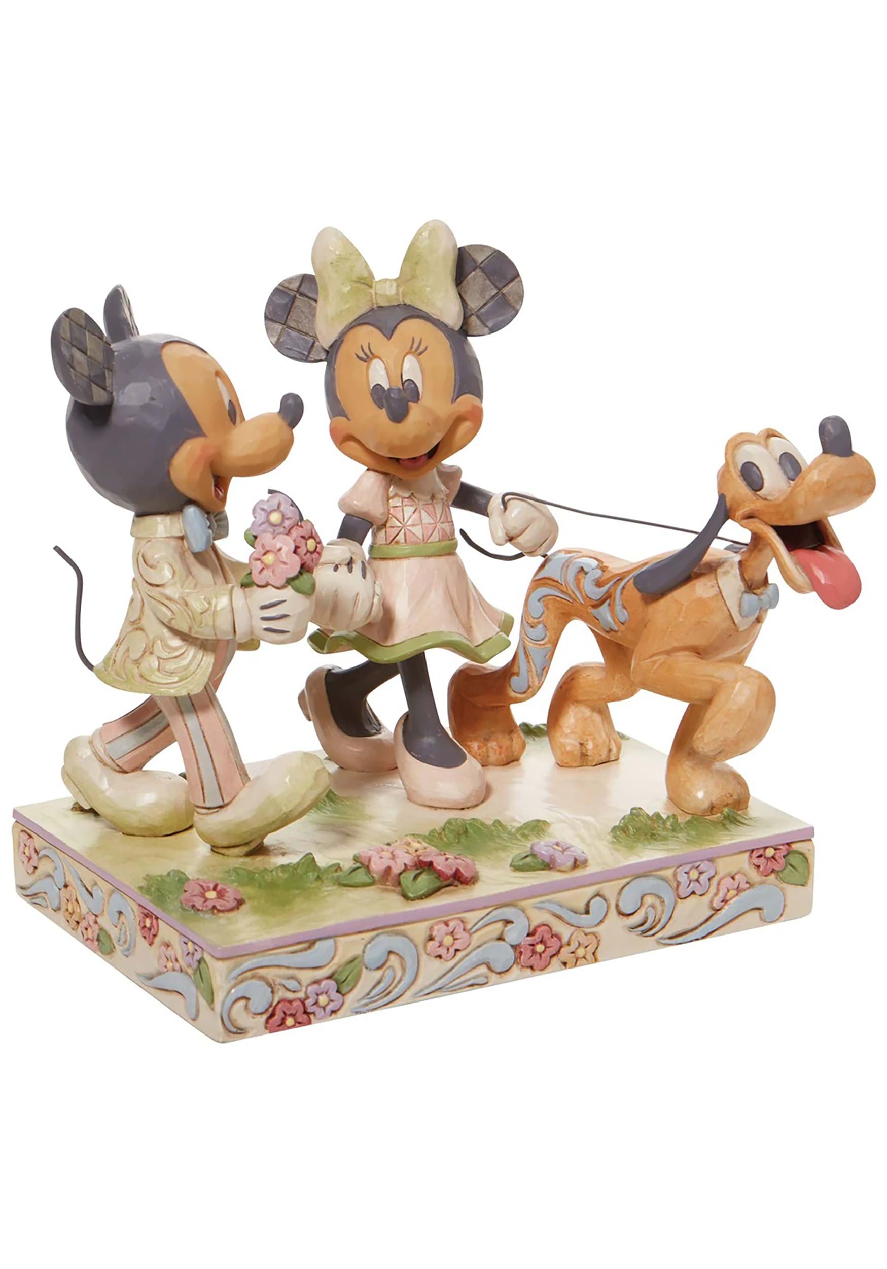 White Woodland Mickey & Minnie Jim Shore Statue