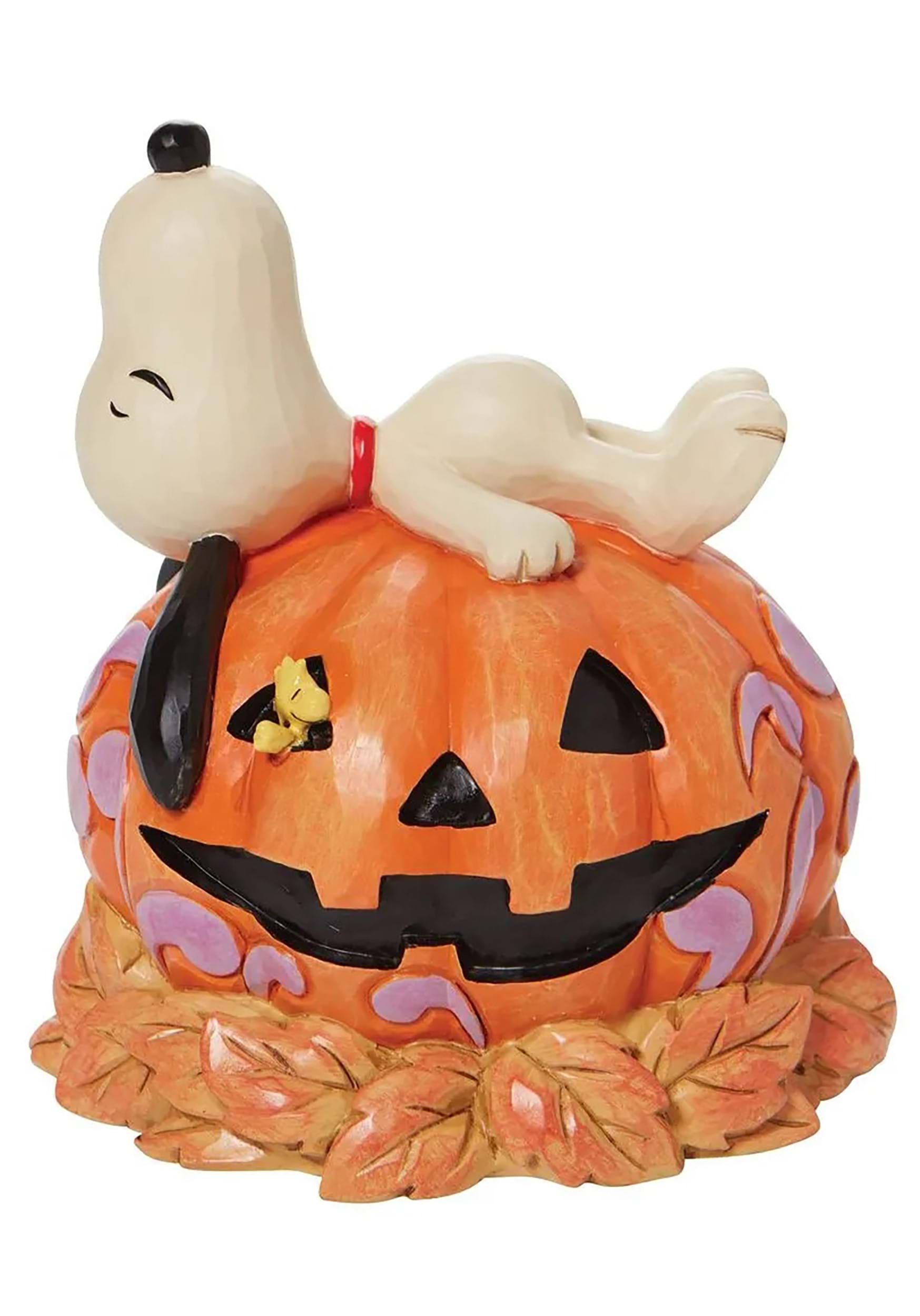 Snoopy Laying on Top of Carved Pumpkin Jim Shore Figure