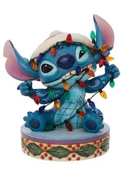 Jim Shore Stitch Wrapped in Christmas Lights Statue
