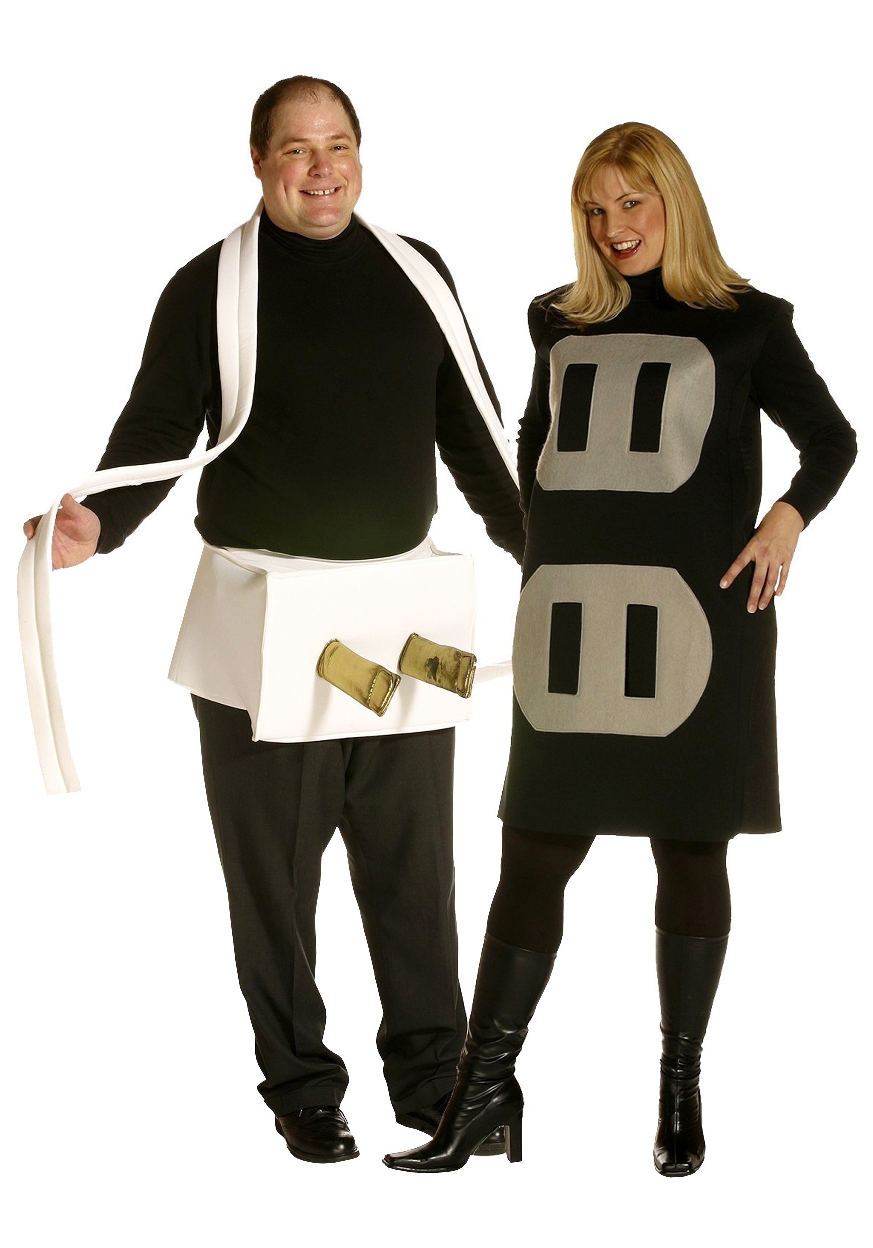 Photos - Fancy Dress A&D Rasta Imposta Adult's Plus Size Plug and Socket Couple Costume Black/B 