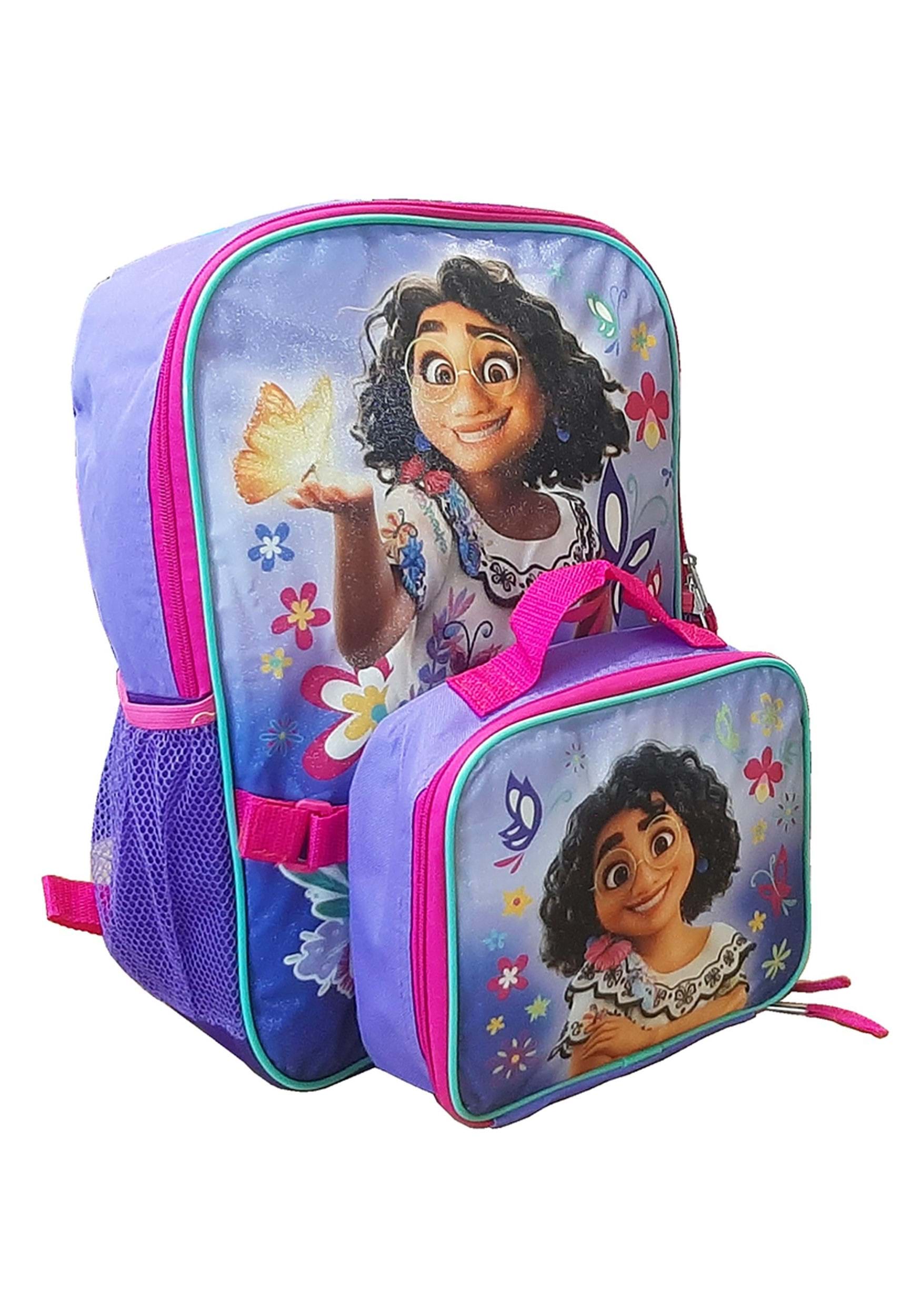 Girls Disney Encanto Backpack 15 Mirabel w/ Insulated Lunch Bag Purpl –  Open and Clothing