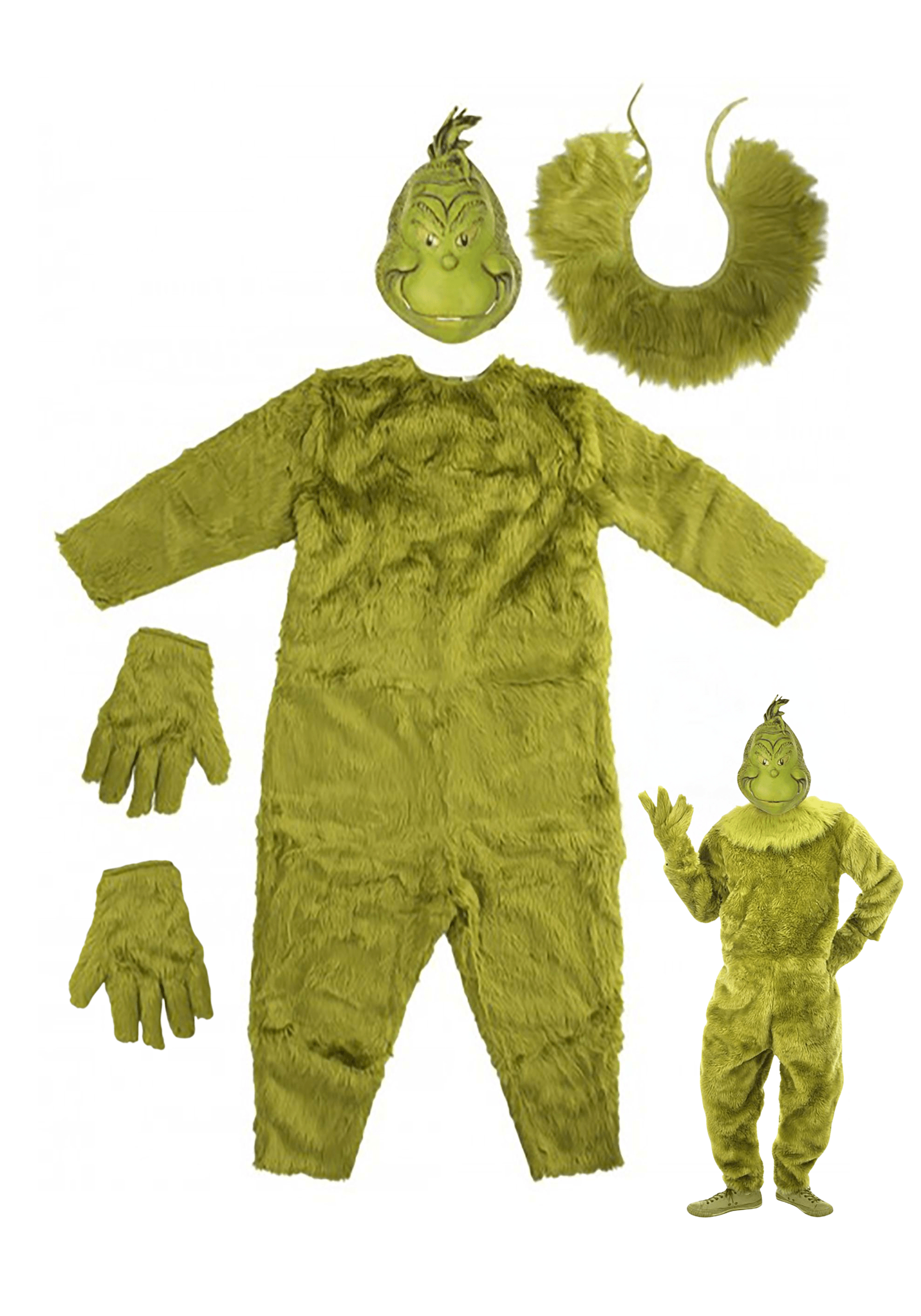 Plus Size The Grinch Deluxe Jumpsuit with Mask