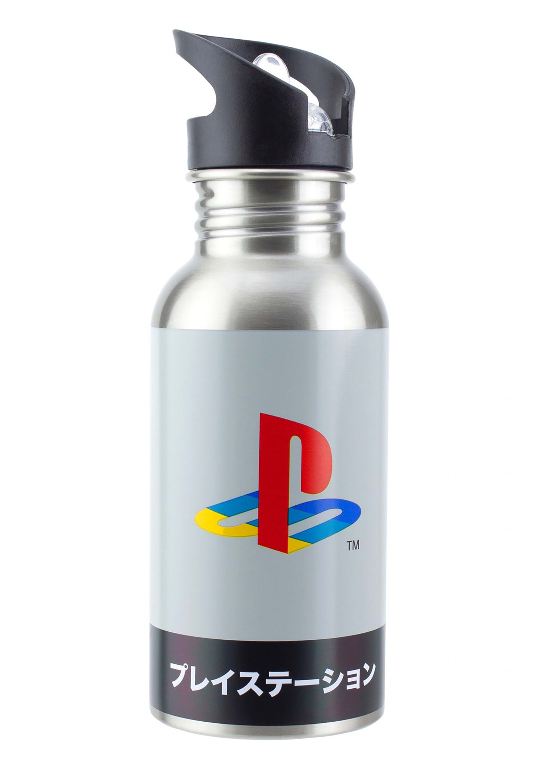 Metal Playstation Heritage Water Bottle with Straw