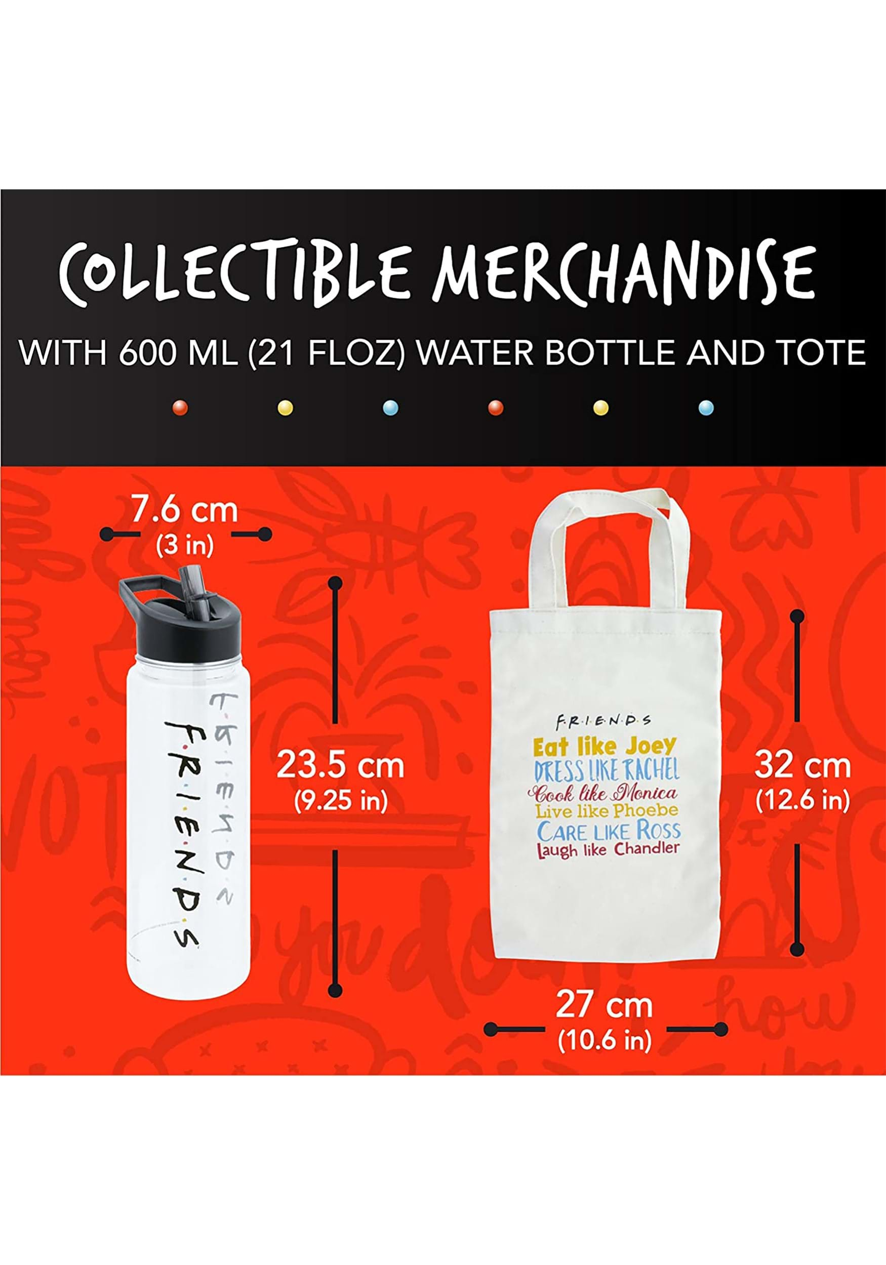 Friends Water Bottle and Tote Set