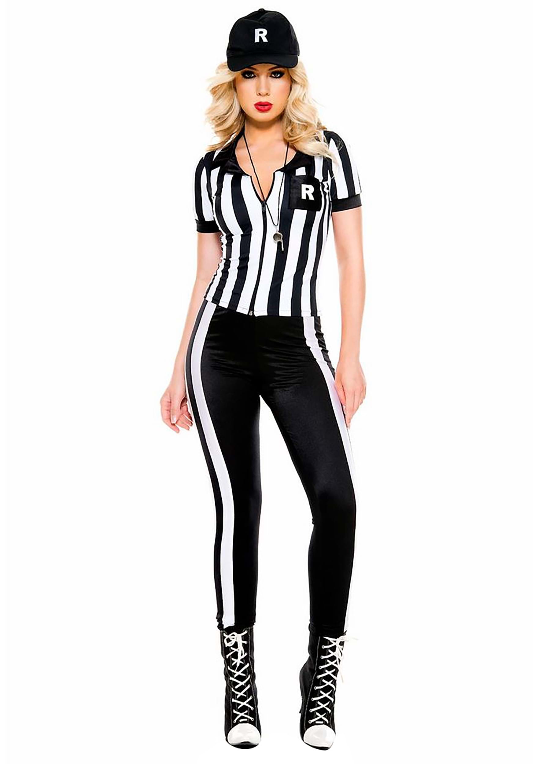 Photos - Fancy Dress Music Legs Women's Referee Costume Black/White MS70900