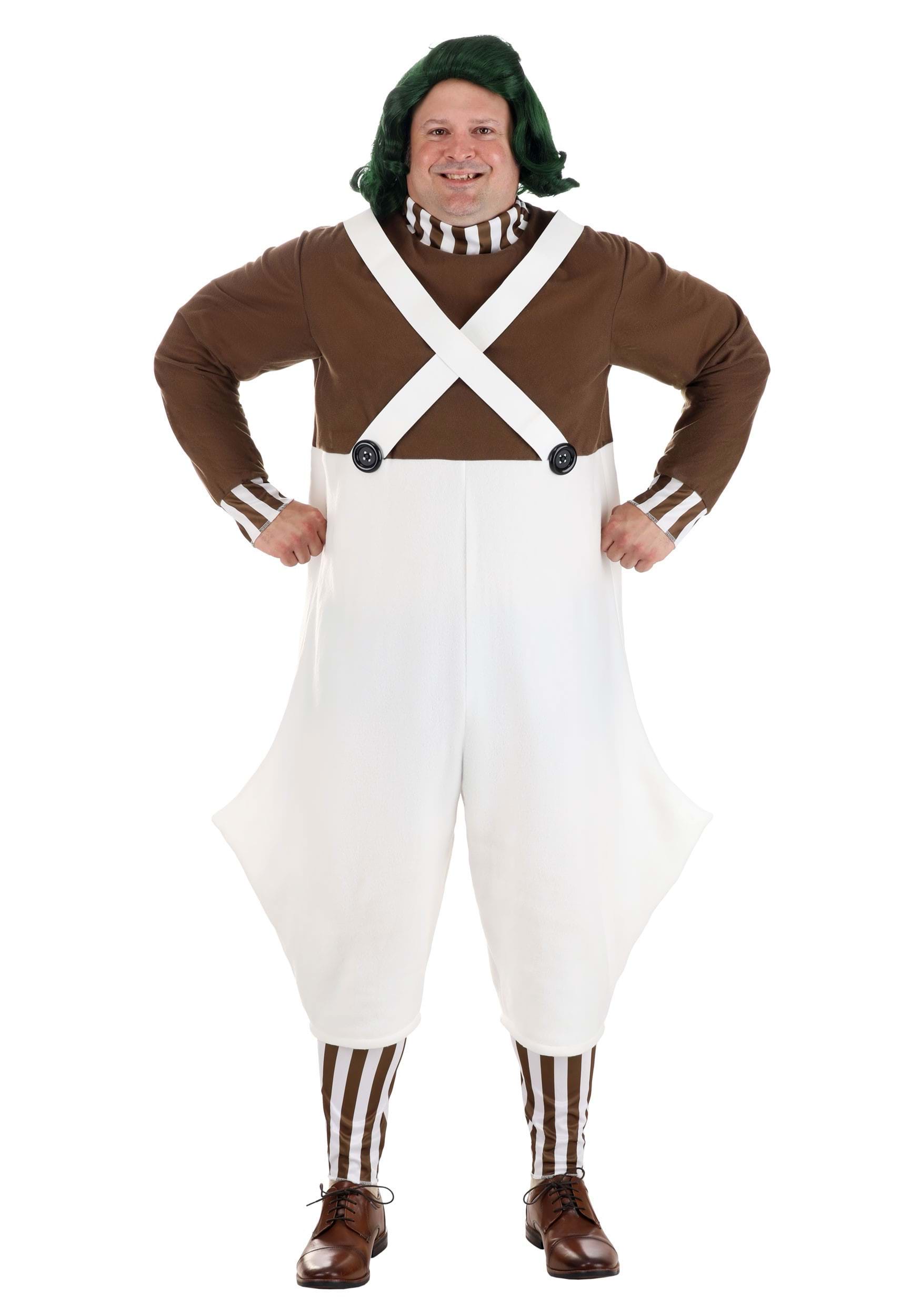 Adults Plus Size Willy Wonka Adult Oompa Loompa Costume