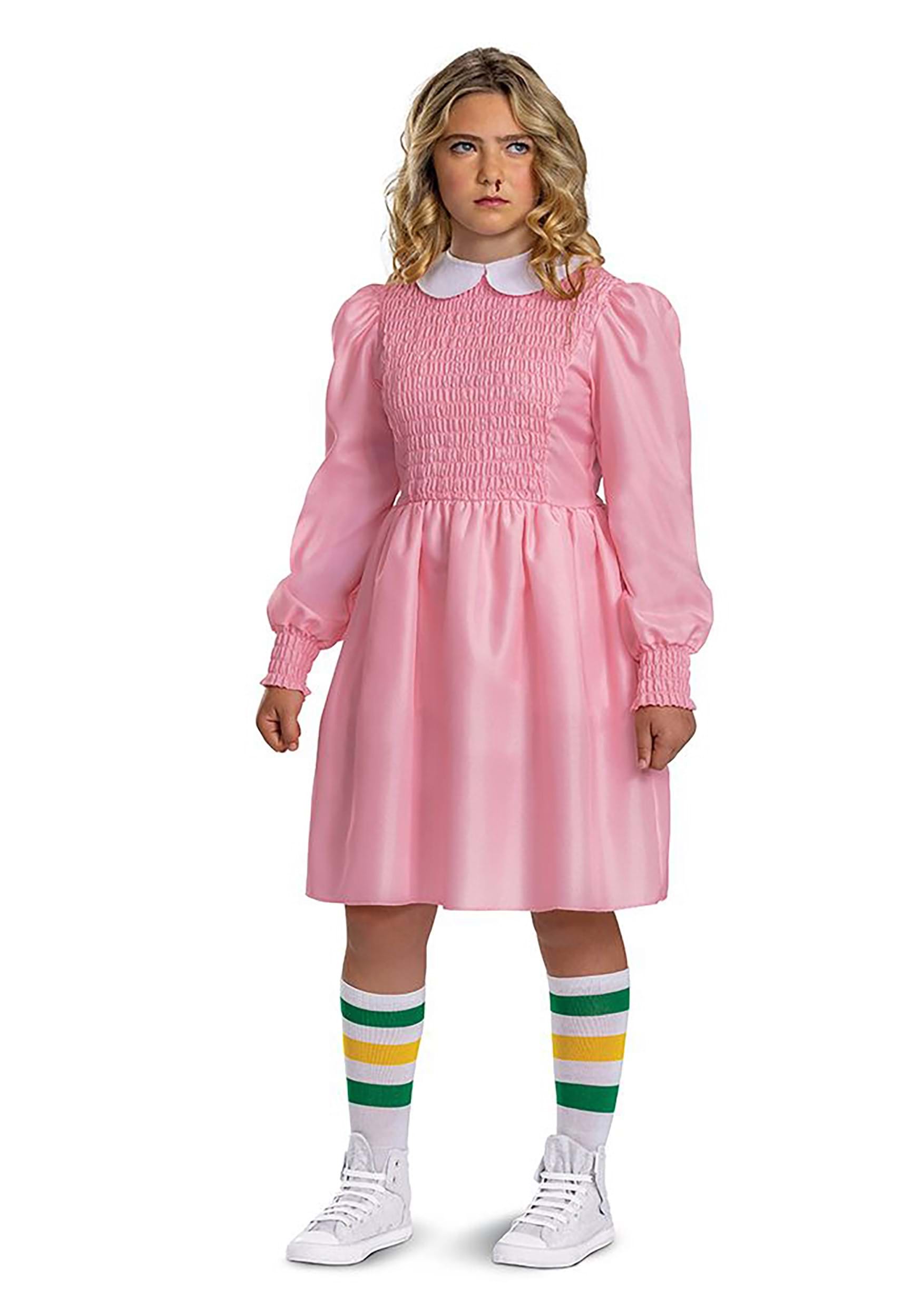 Photos - Fancy Dress Classic Disguise Tween  Pink Dress Eleven Stranger Things Green/Pink 