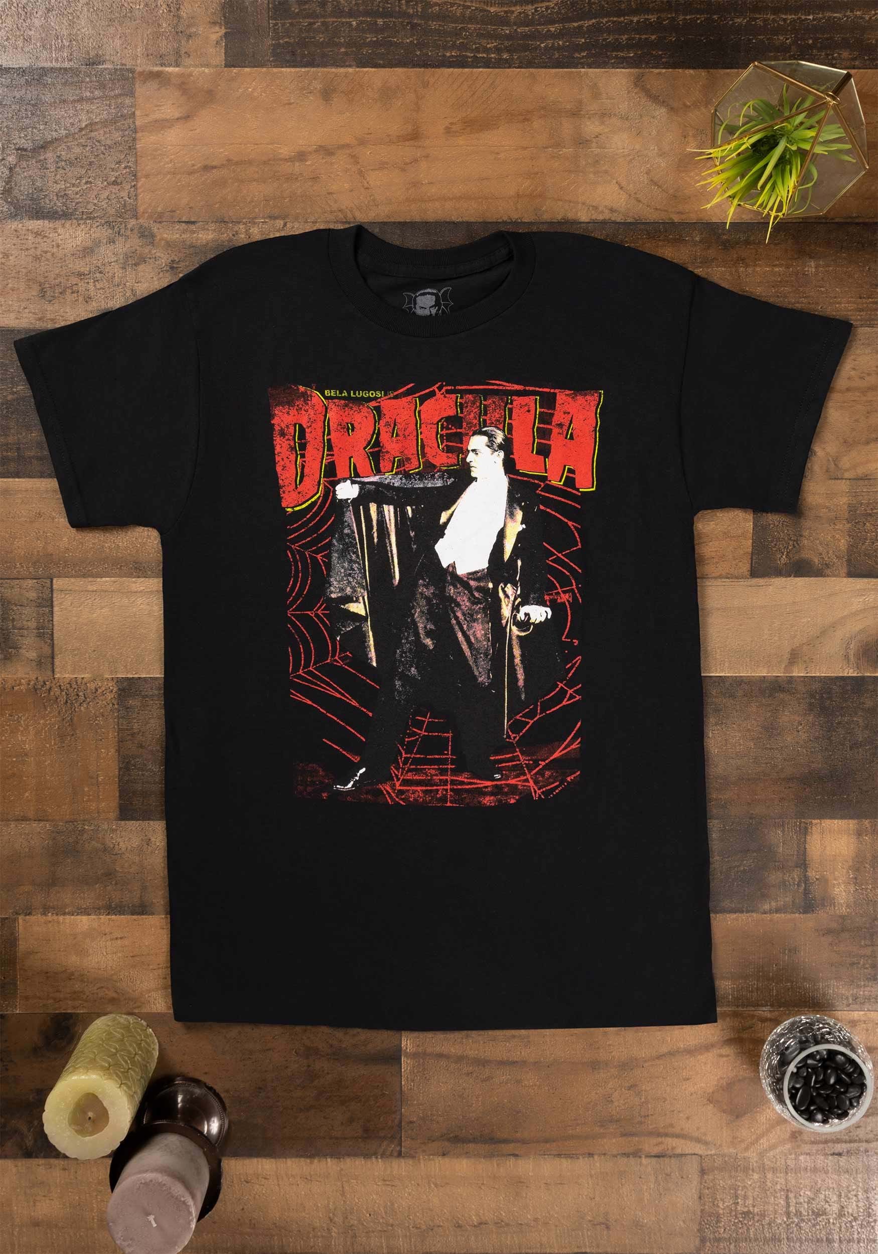 Dracula Webs Adult Black Graphic T-Shirt