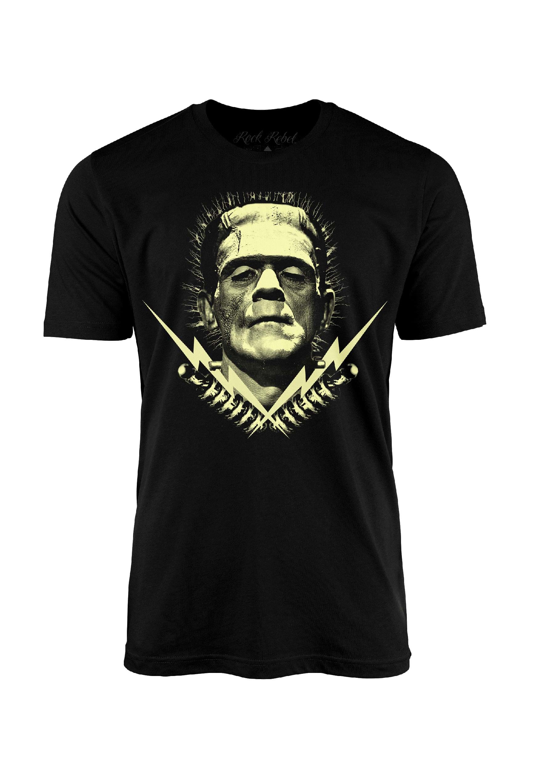 Adult Glow in the Dark Frankenstein Bolts Graphic T-Shirt