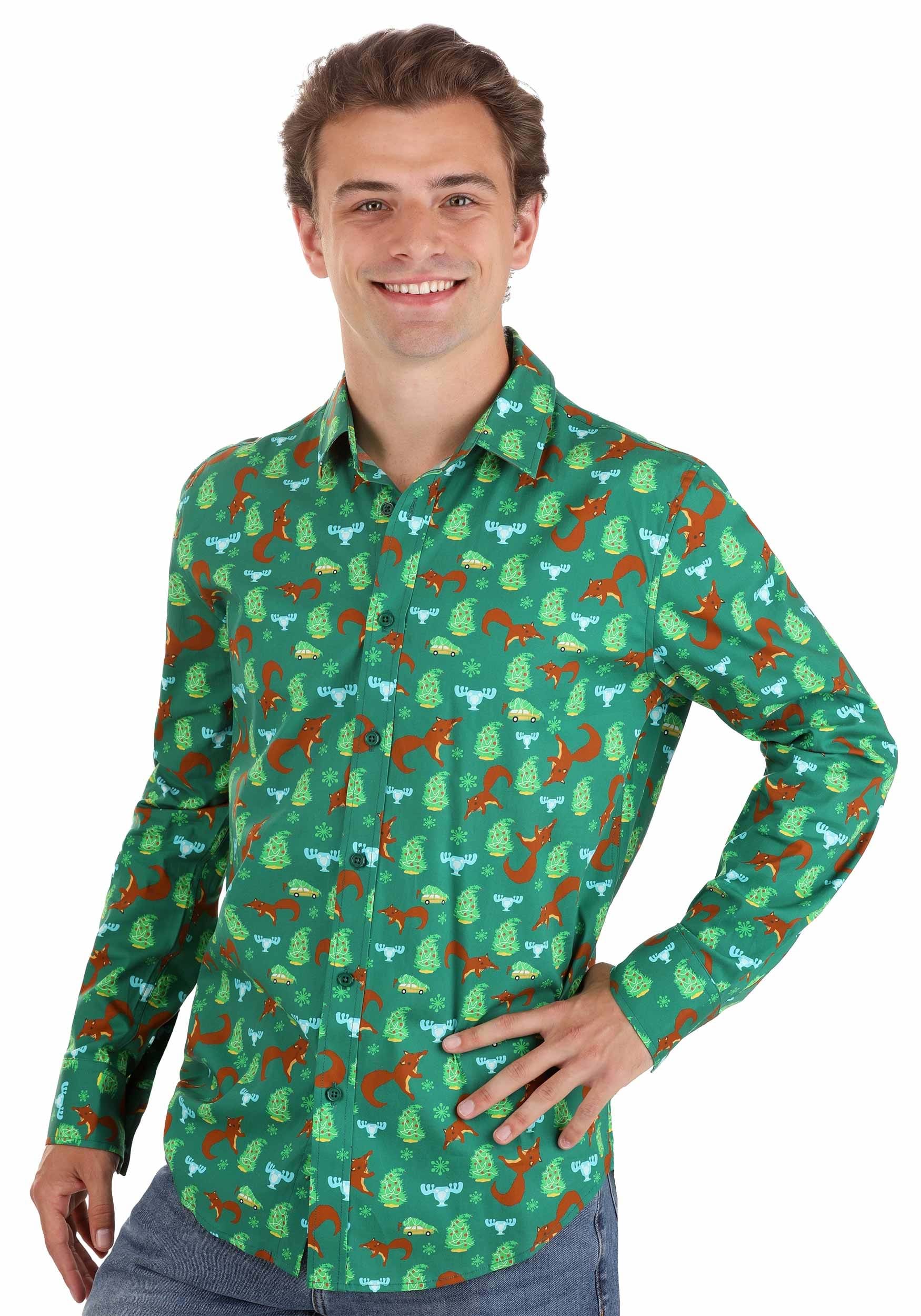 National Lampoons Christmas Vacation Button Up Adult Shirt