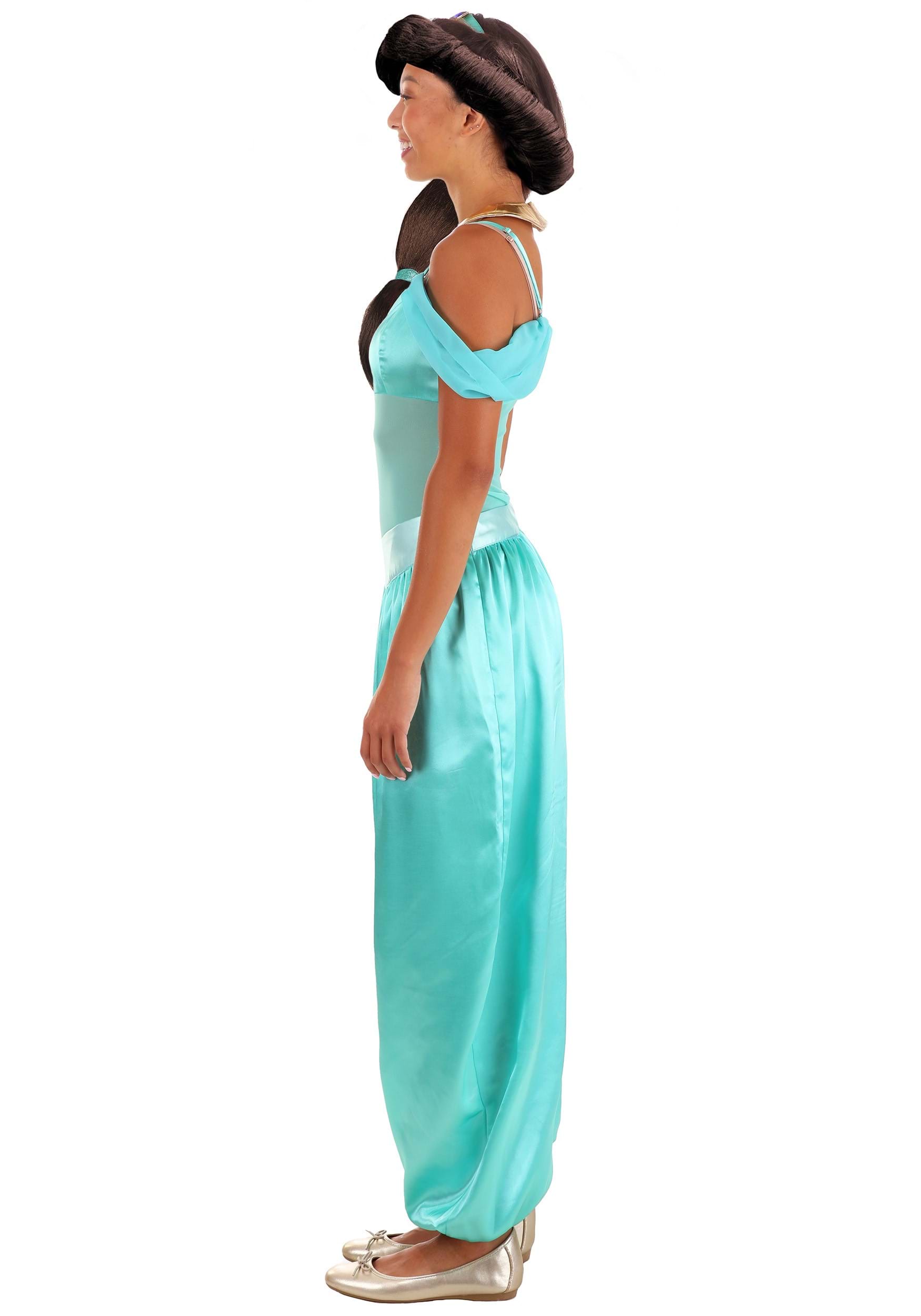 Women's Deluxe Aladdin™ Live Action Teal Jasmine Costume