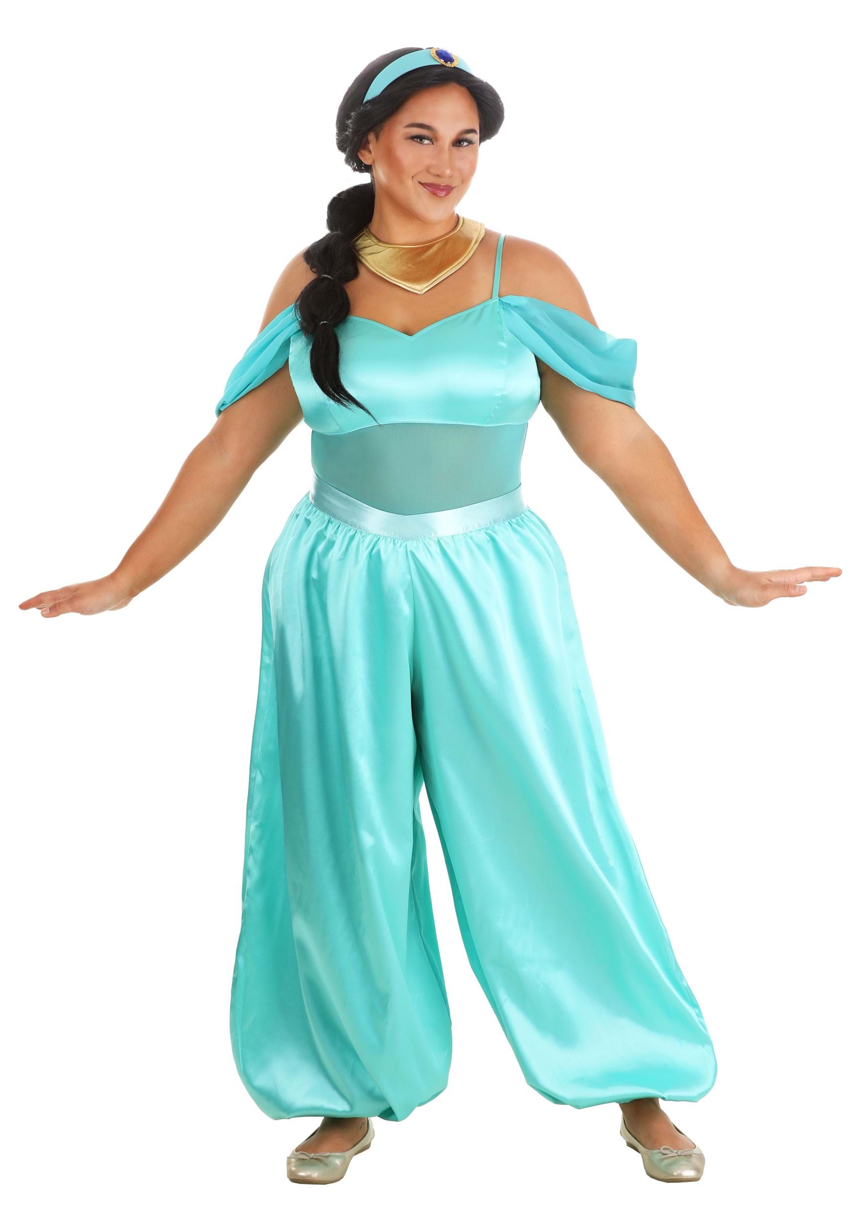 Photos - Fancy Dress Disney FUN Costumes  Aladdin Plus Size Jasmine Costume for Women Blue FUN46 