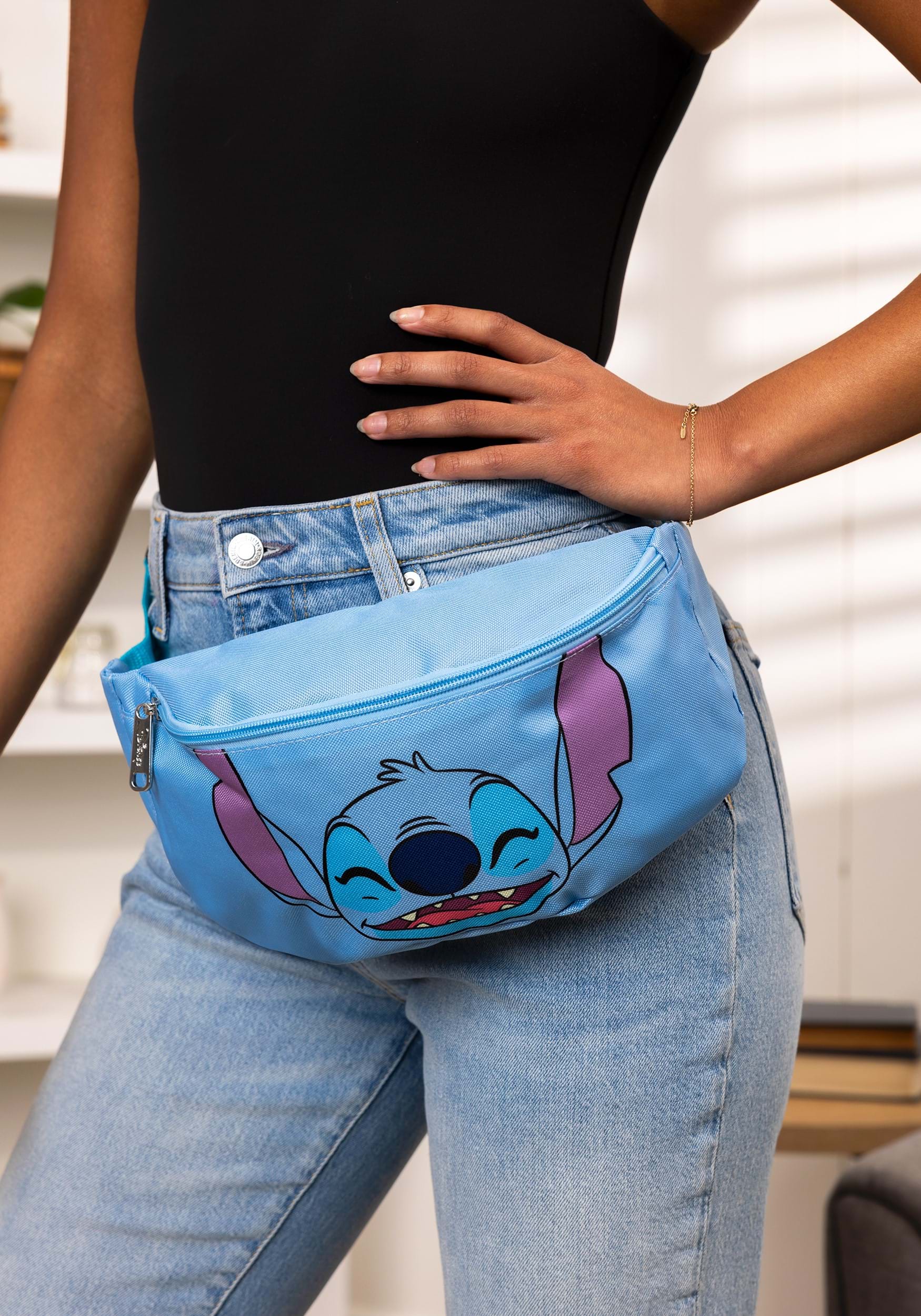 Blue Lilo & Stitch Ears Up Smiling Pose Fanny Pack