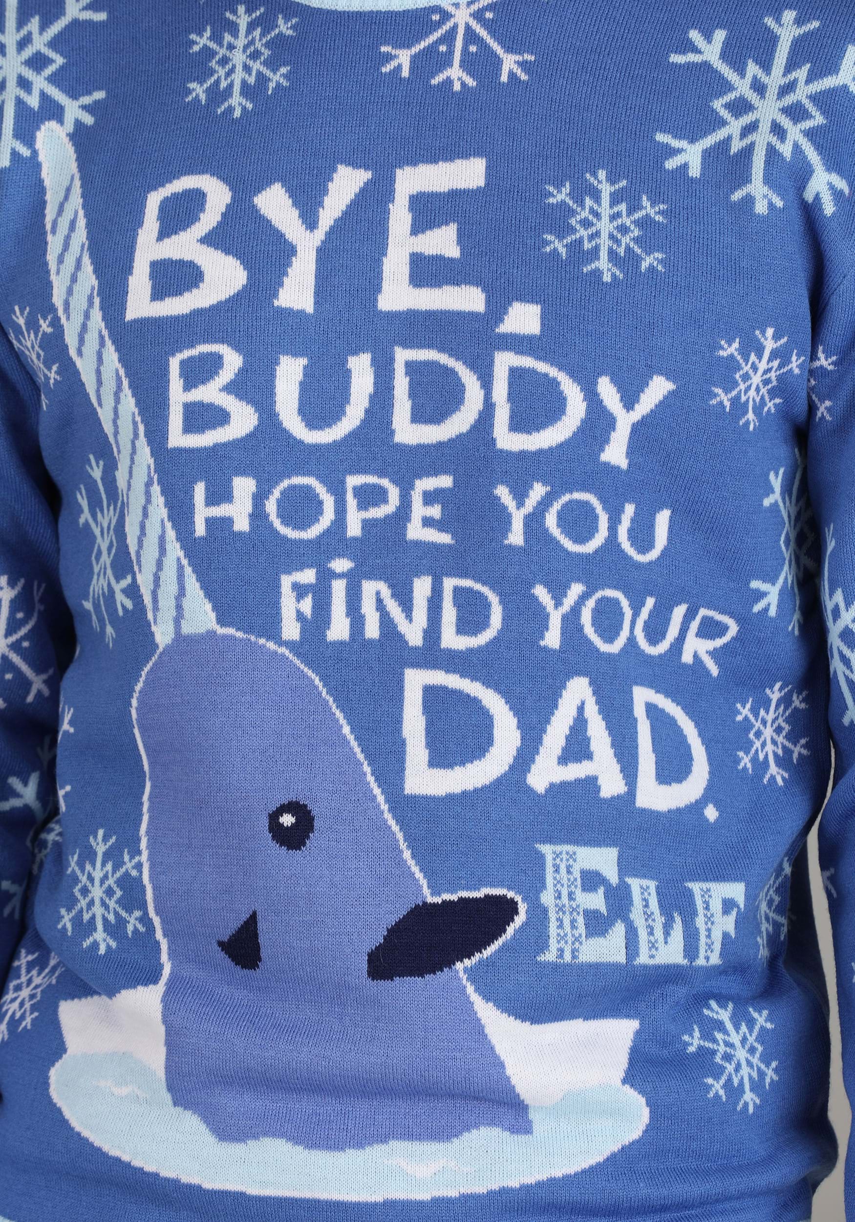 ELF MR. NARWHAL “BYE BUDDY HOPE YOU FIND YOUR DAD” CHRISTMAS T-SHIRT XL  Youth