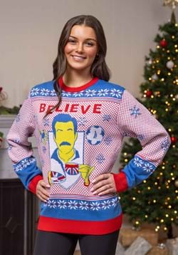 Adult Ted Lasso Believe Ugly Christmas Sweater Alt 1