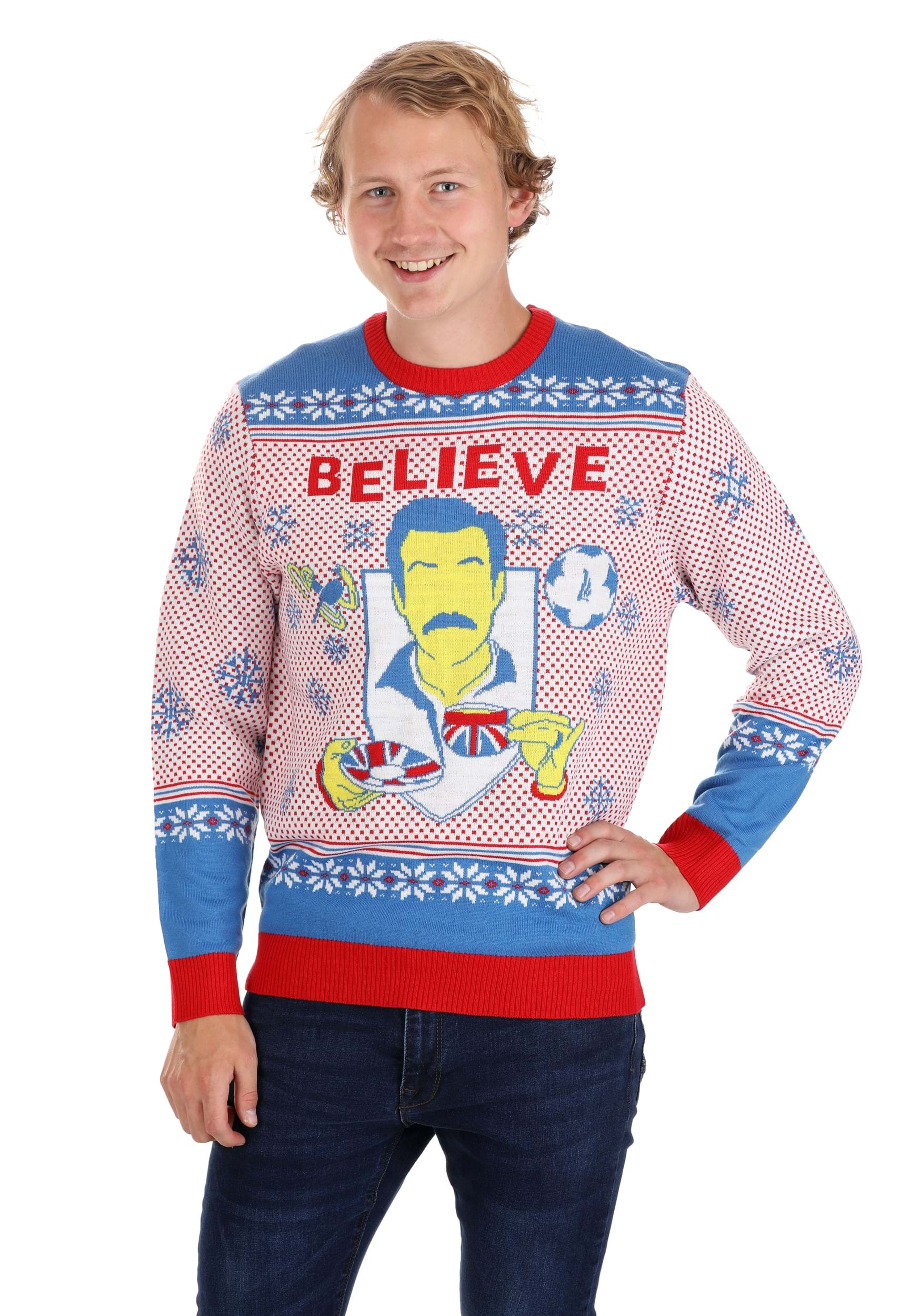 Ted Lasso Believe Ugly Christmas Sweater For Adults , Adult Christmas Sweaters