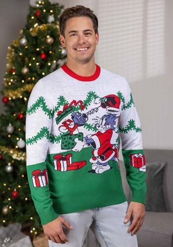 Tom and Jerry Scenic Adult Ugly Christmas Sweater
