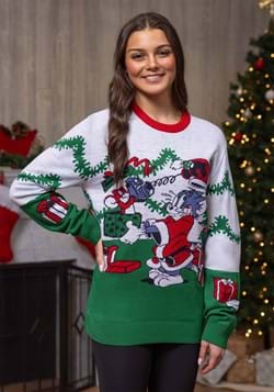 Tom and Jerry Scenic Adult Ugly Christmas Sweater Alt 1