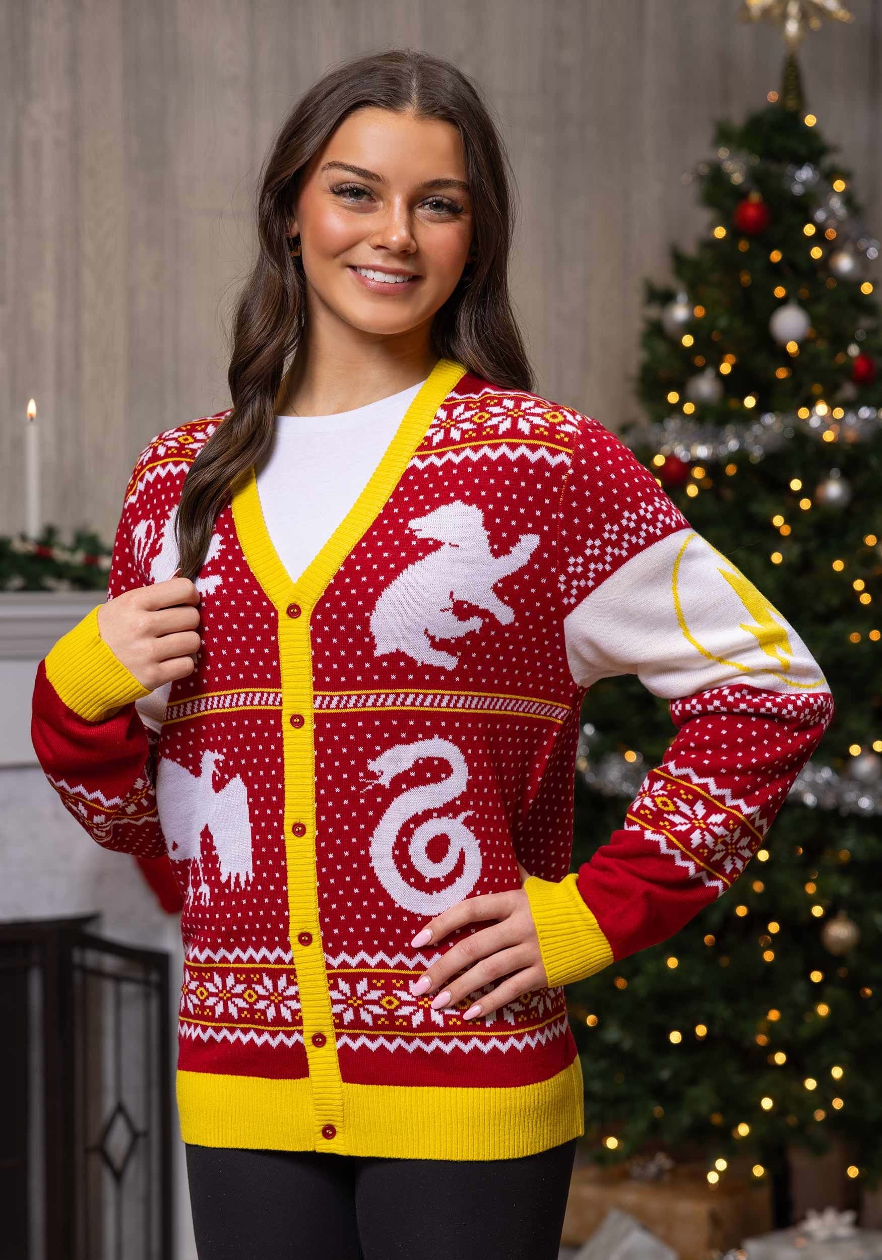 Harry Potter Hogwarts Ugly Christmas Cardigan for Adults