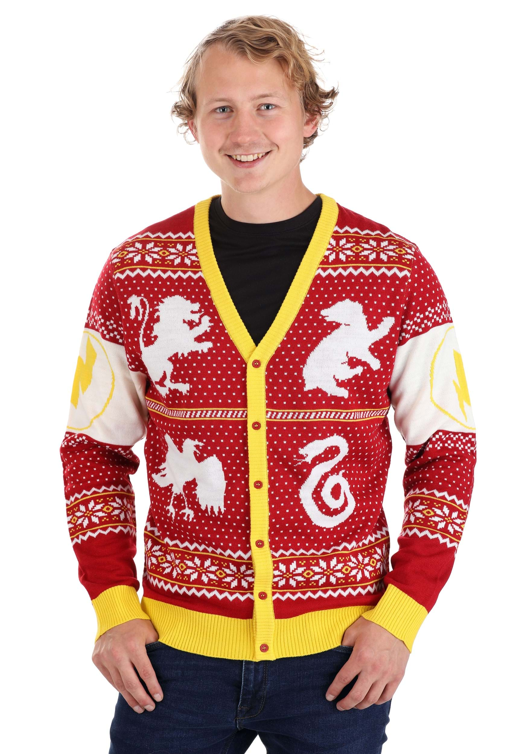 Harry Potter Hogwarts Ugly Christmas Cardigan For Adults