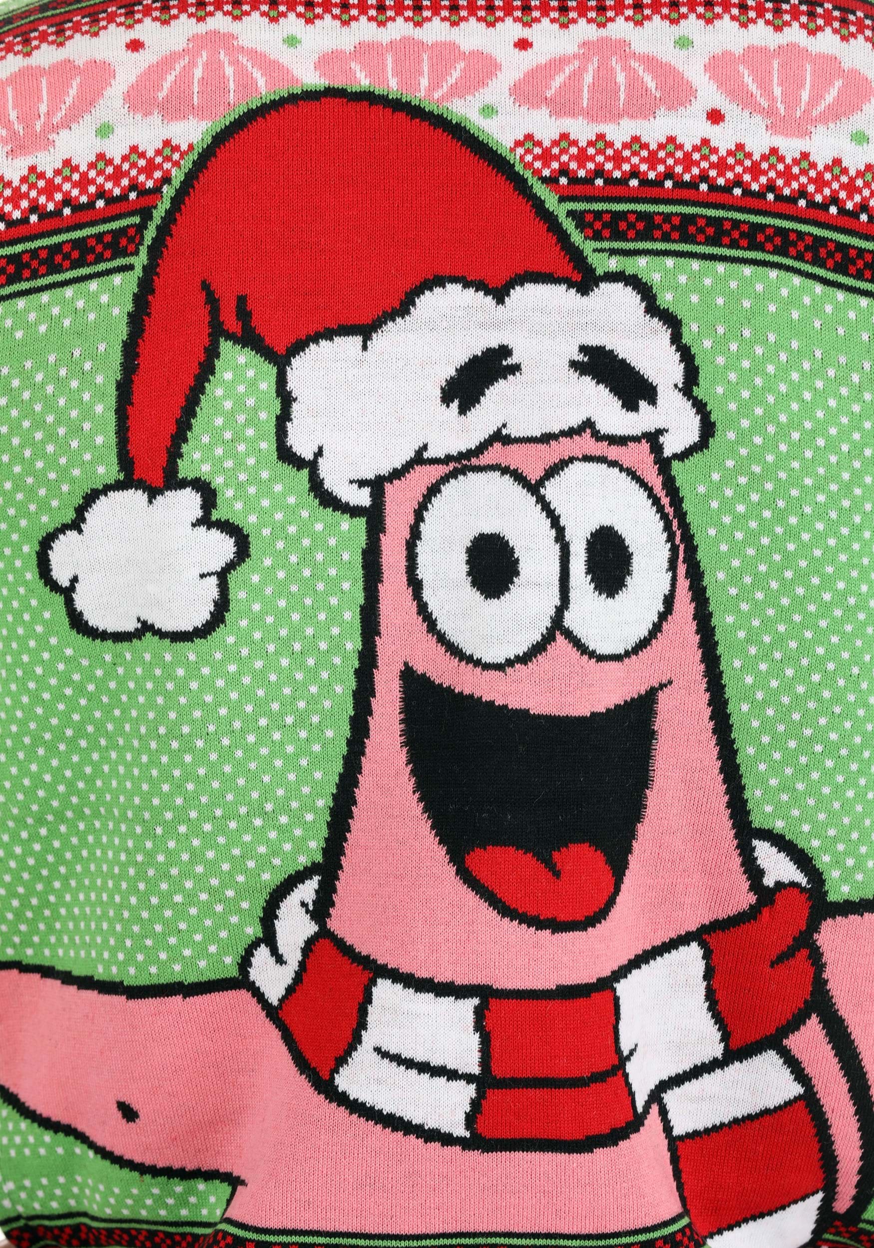 Adult Spongebob Patrick Ugly Christmas Cardigan , Spongebob Apparel