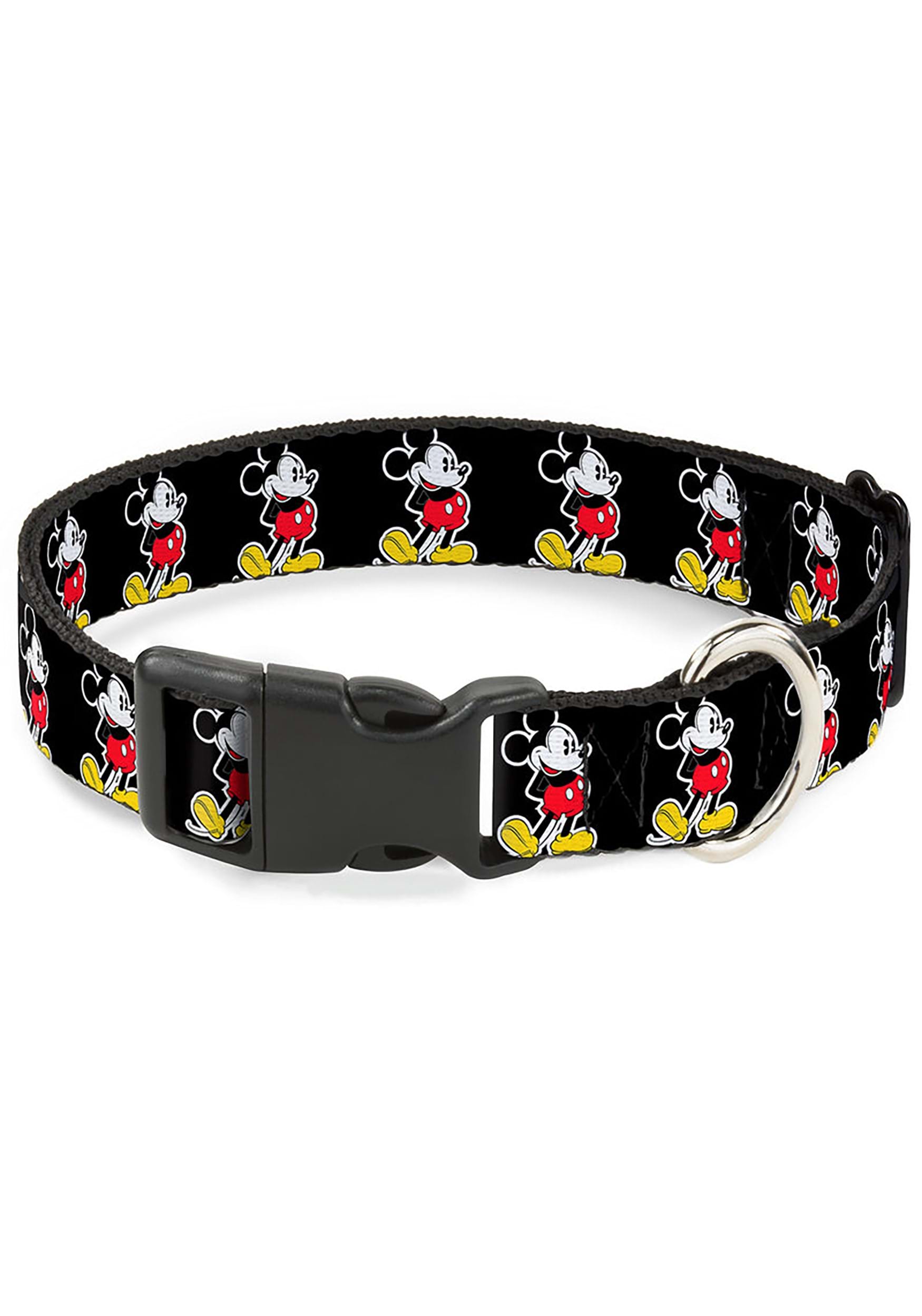 Classic Mickey Mouse Pose Black Plastic Clip Collar