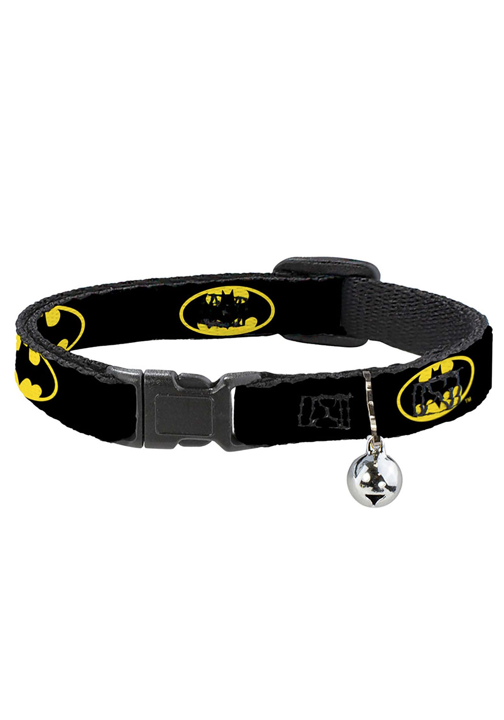 Batman Shield Black Yellow Breakaway Cat Collar