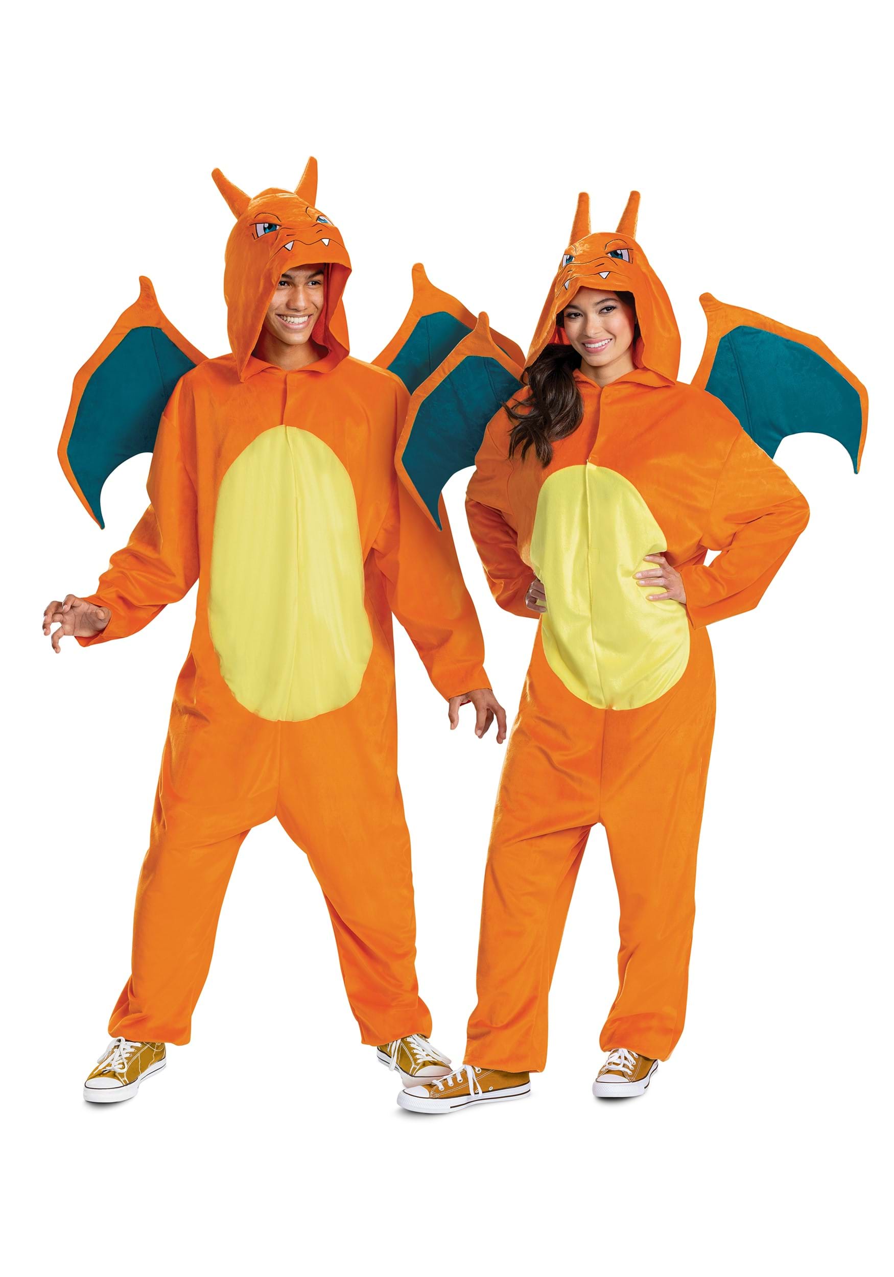 Photos - Fancy Dress Deluxe Disguise Pokémon Adult Charizard  Costume Green/Orange/Yello 