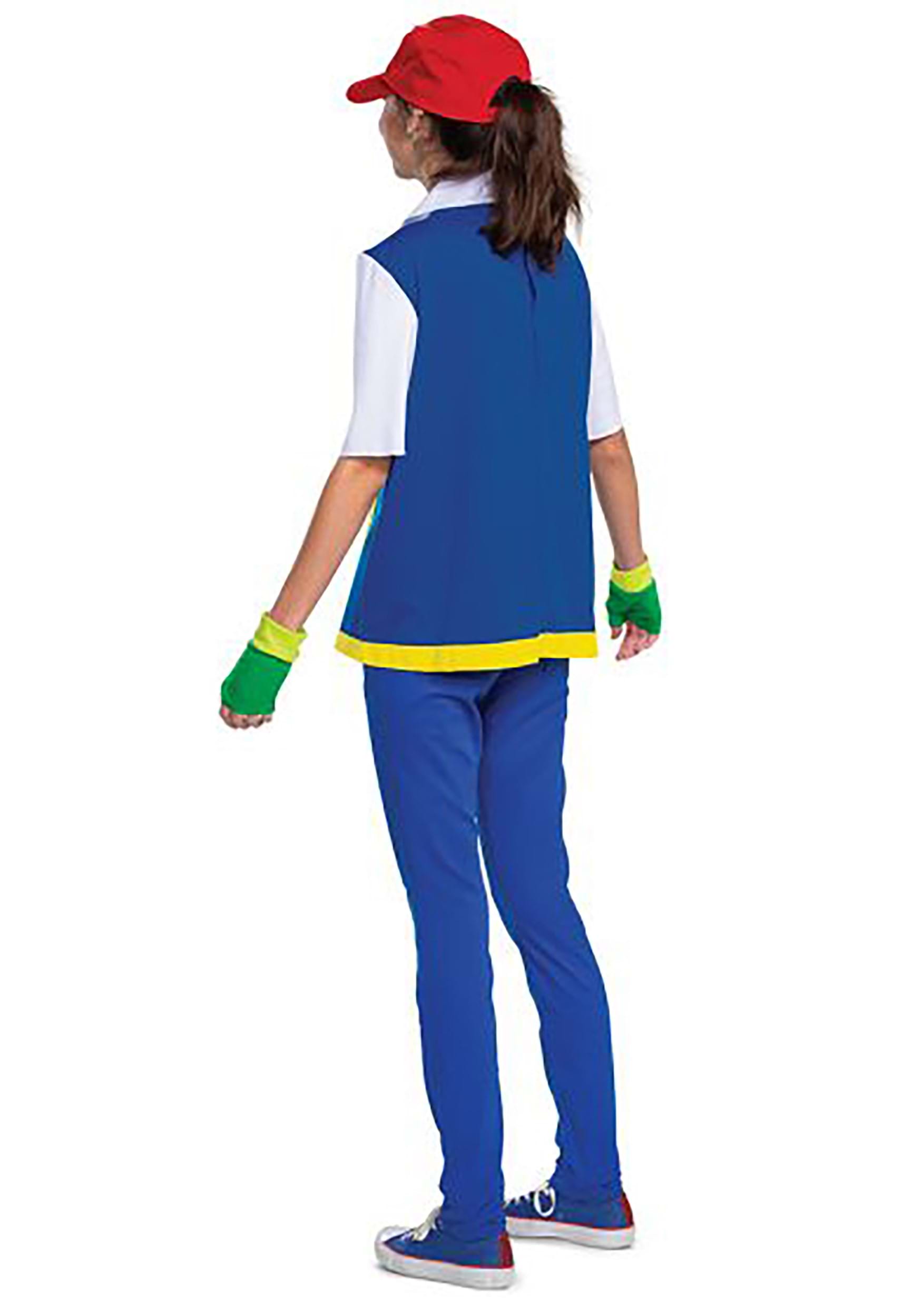 POKEMON Trainer ASH Ketchum Costume Adult Full Set w/ TWill hat Cosplay Sm  Med Lg, XLg 2Xl 3XL 4x -  Italia