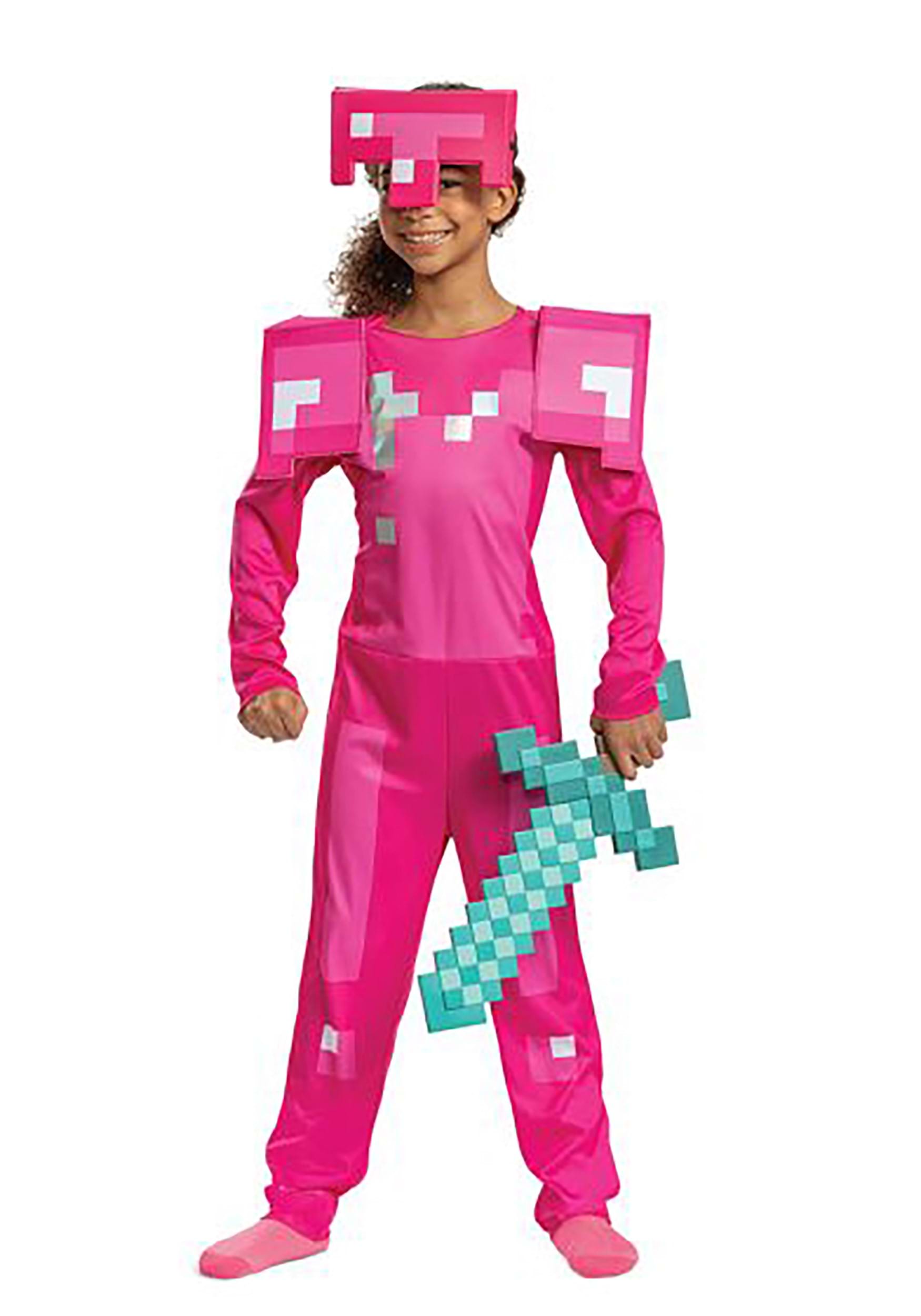Girl's Minecraft Classic Pink Armor Costume