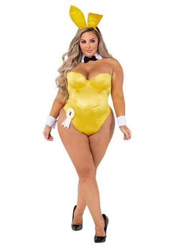 Playboy Plus Size Womens Yellow Bunny Costume