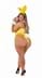 Playboy Plus Size Womens Yellow Bunny Costume Alt 1